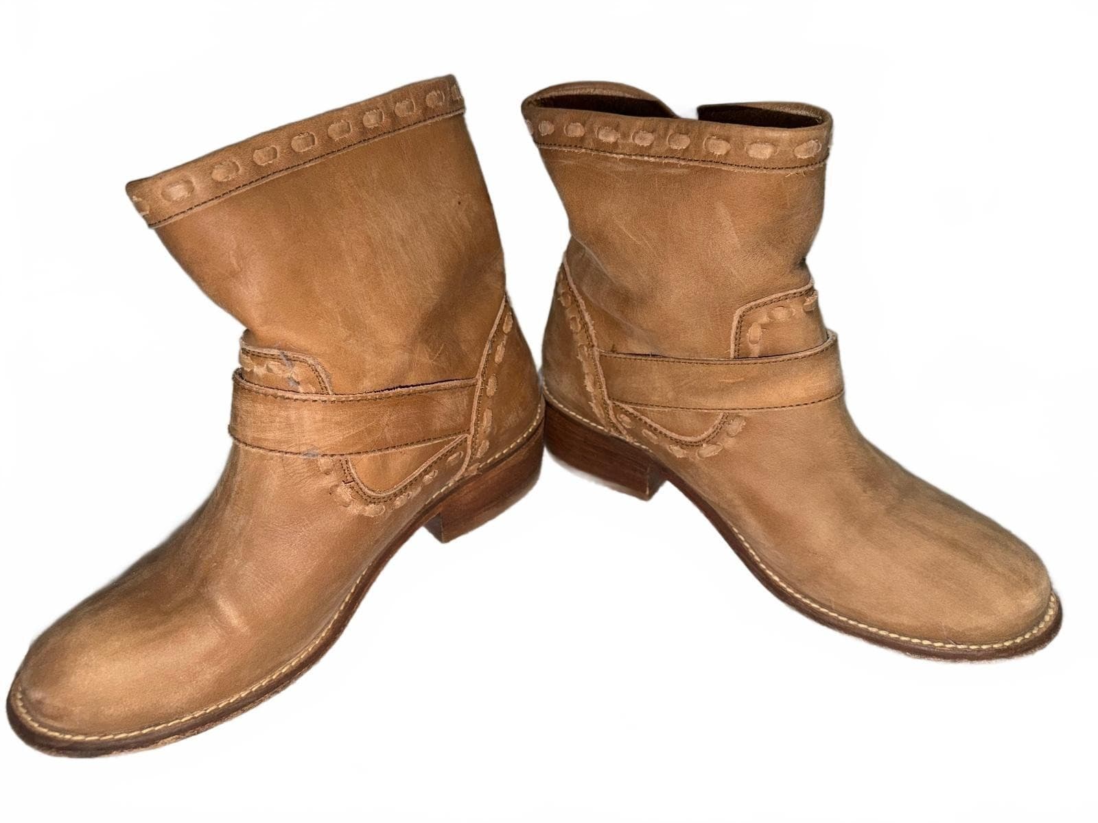 Musse Cloud Ankle Sz 7 Rounded Toe Stitched Welt Chic - Thumbnail 3