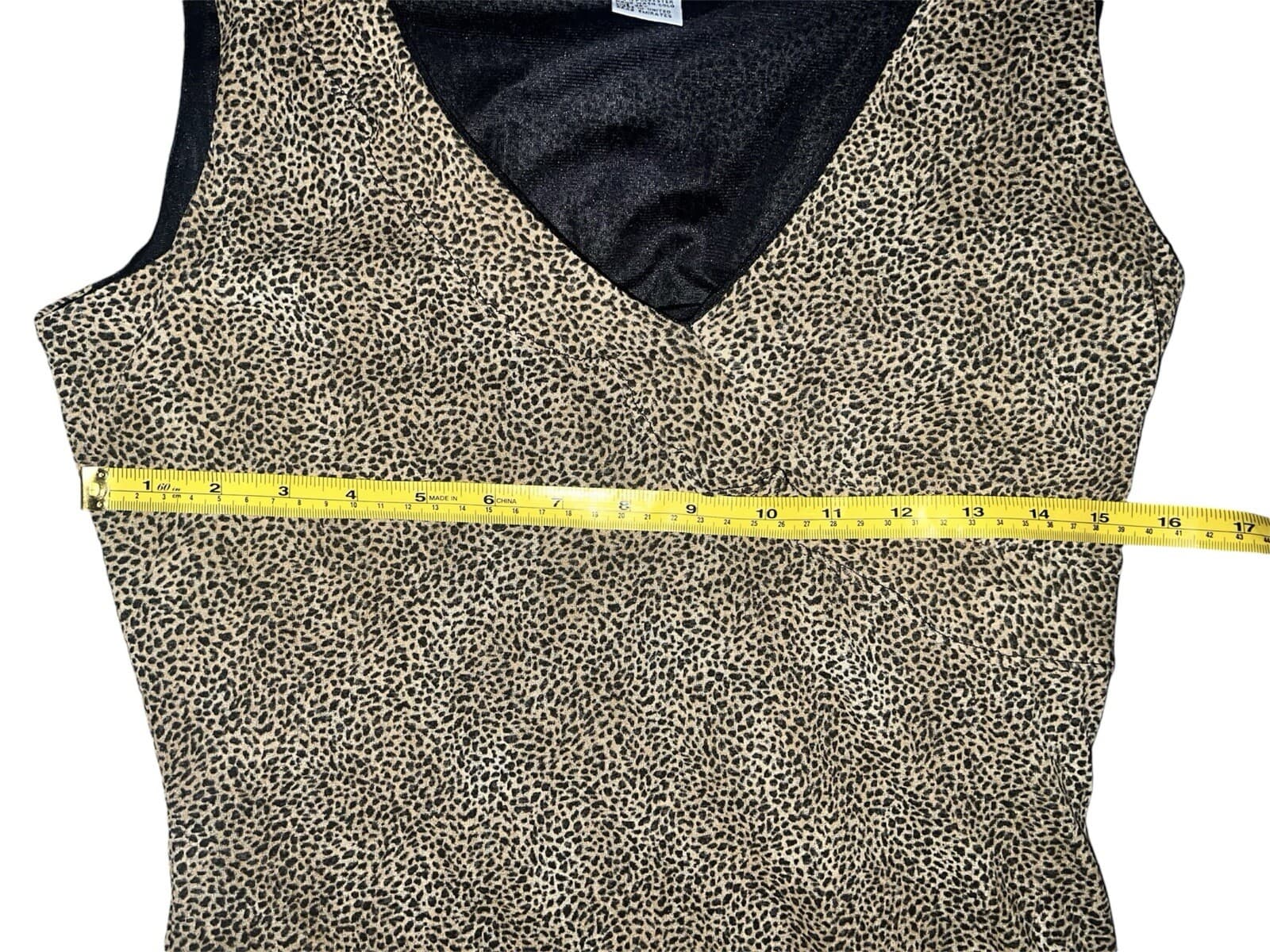 leopard tendencia animalprint V-neck dress Size 4 Sleeveless Mob Wife Boho - Thumbnail 3