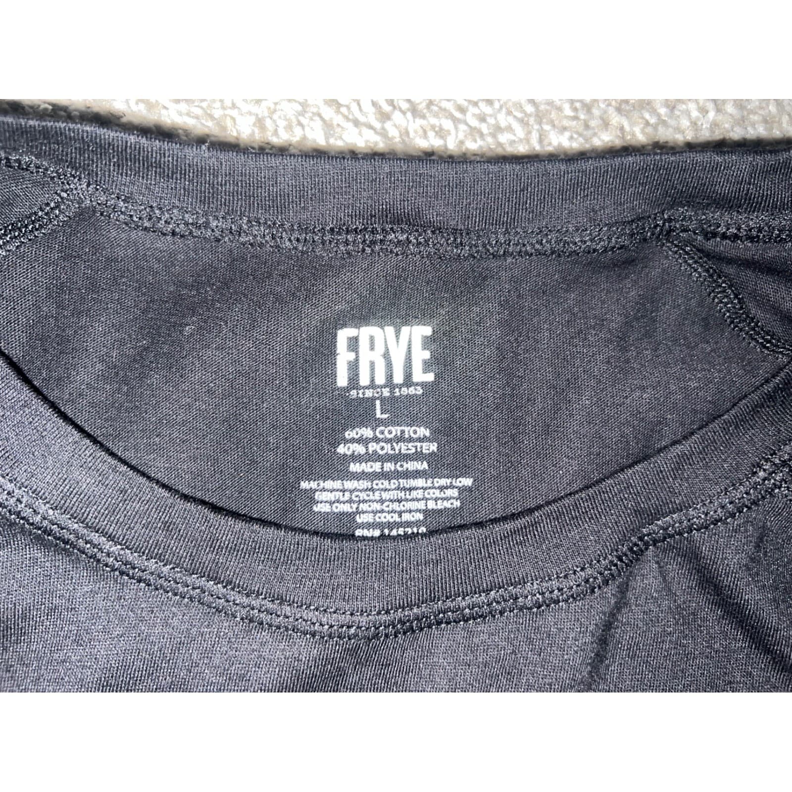 Frye Black Long Sleeve Crew Neck Shirt Size L | Minimalist Casual Essential - Thumbnail 3
