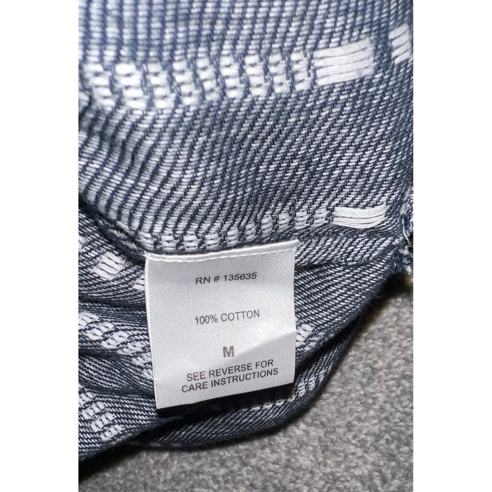 Love Sam Blue & White Boho Sz M Long Sleeve Cotton Slit Sides Fairycore gypsy - Thumbnail 6