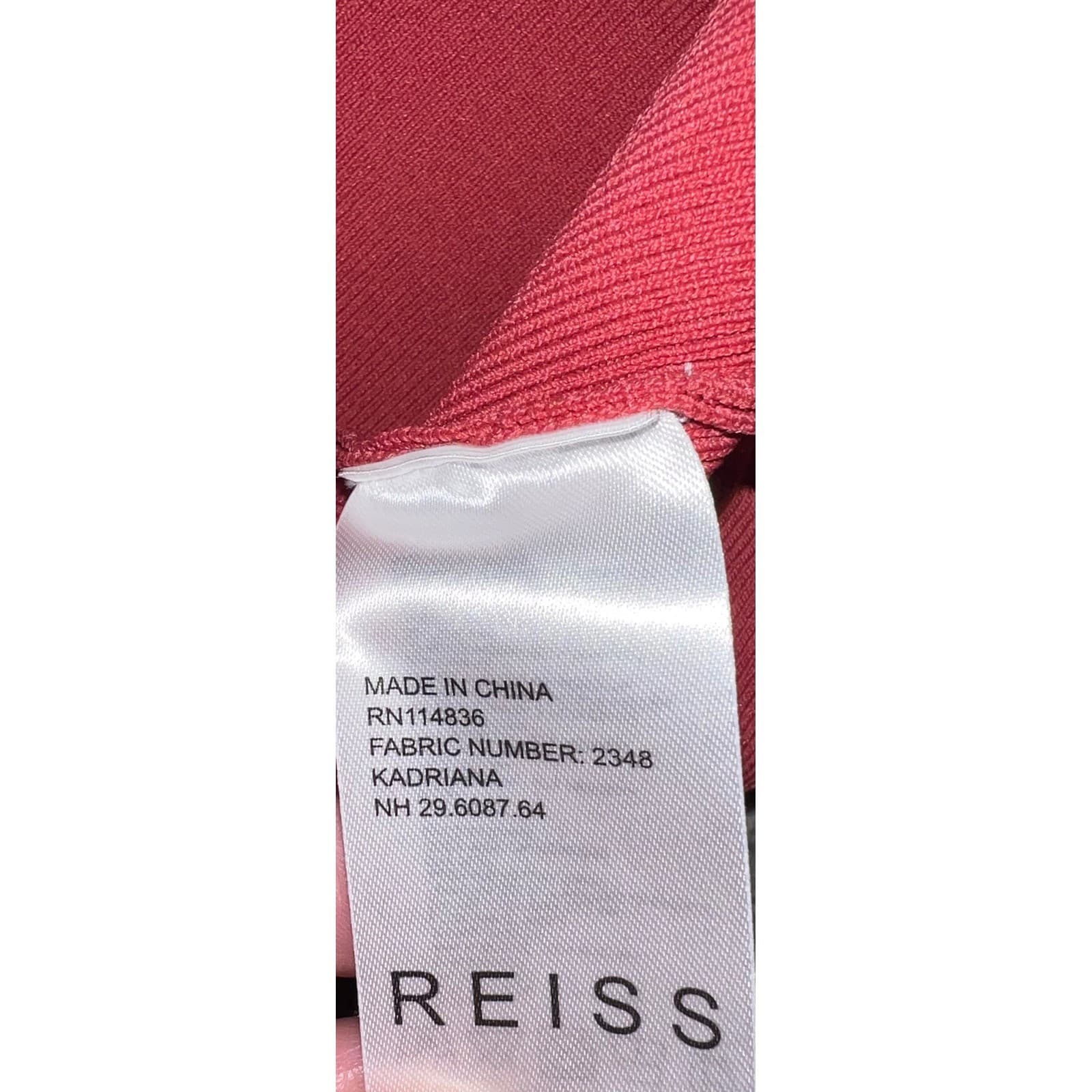 REISS Kadriana Coral Sheer Dress Sz 2 3/4 Sleeve Viscose Luxury Designer - Thumbnail 7