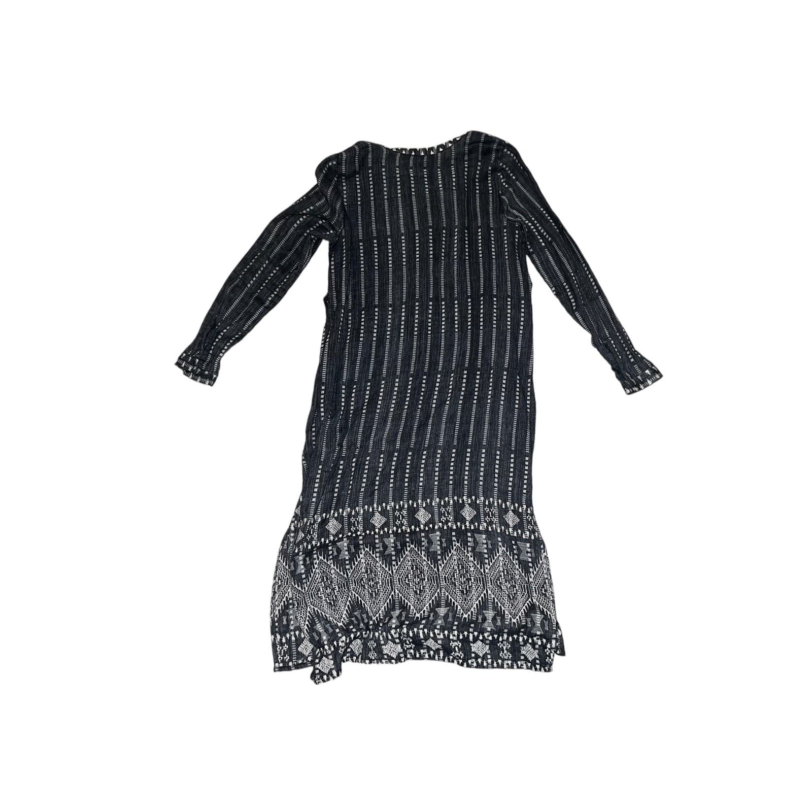 Love Sam Blue & White Boho Sz M Long Sleeve Cotton Slit Sides Fairycore gypsy - Thumbnail 2