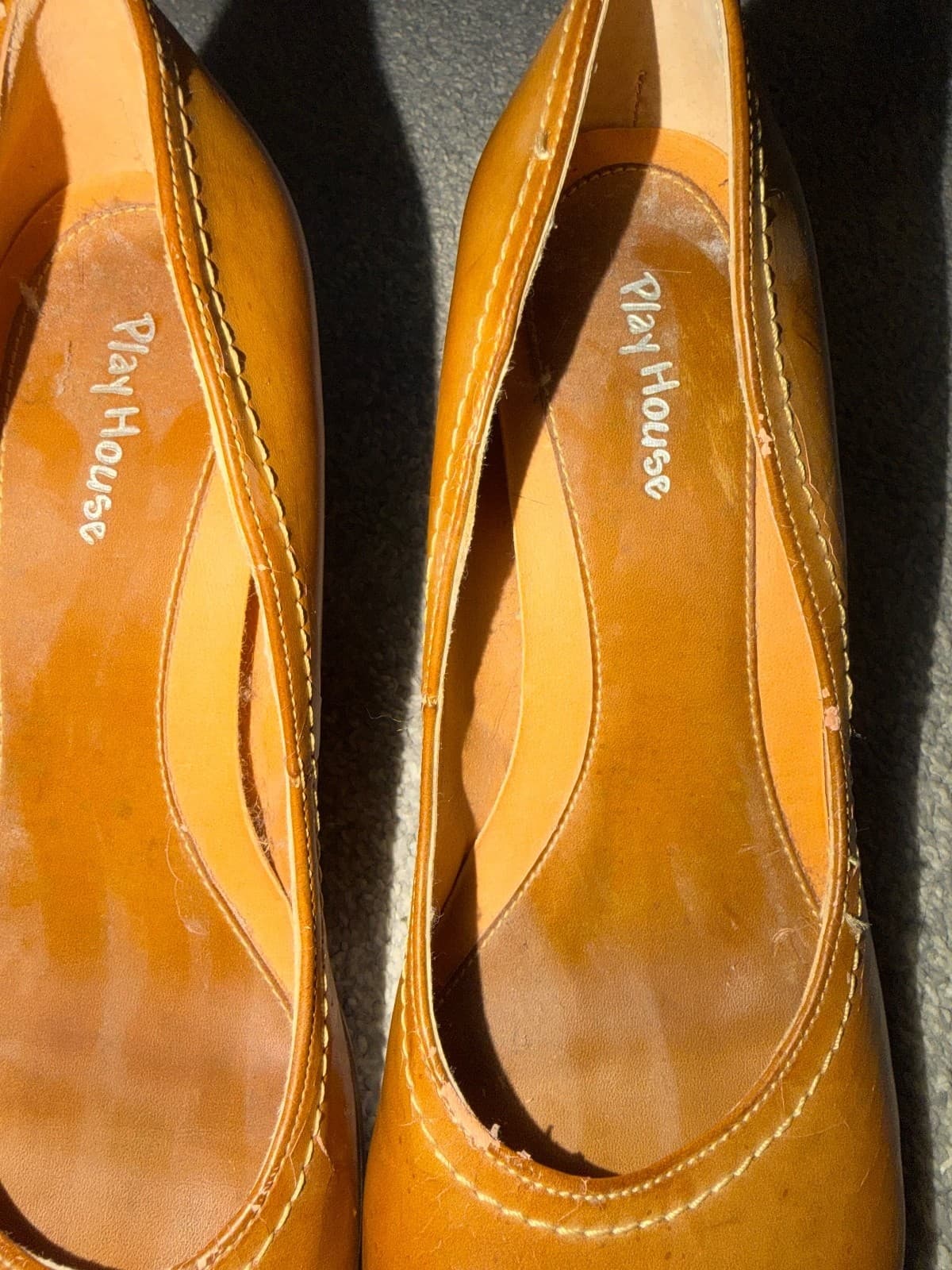 Playhouse Brown Round-Toe Mid Heel Pumps S 7 Classic Career - Thumbnail 6