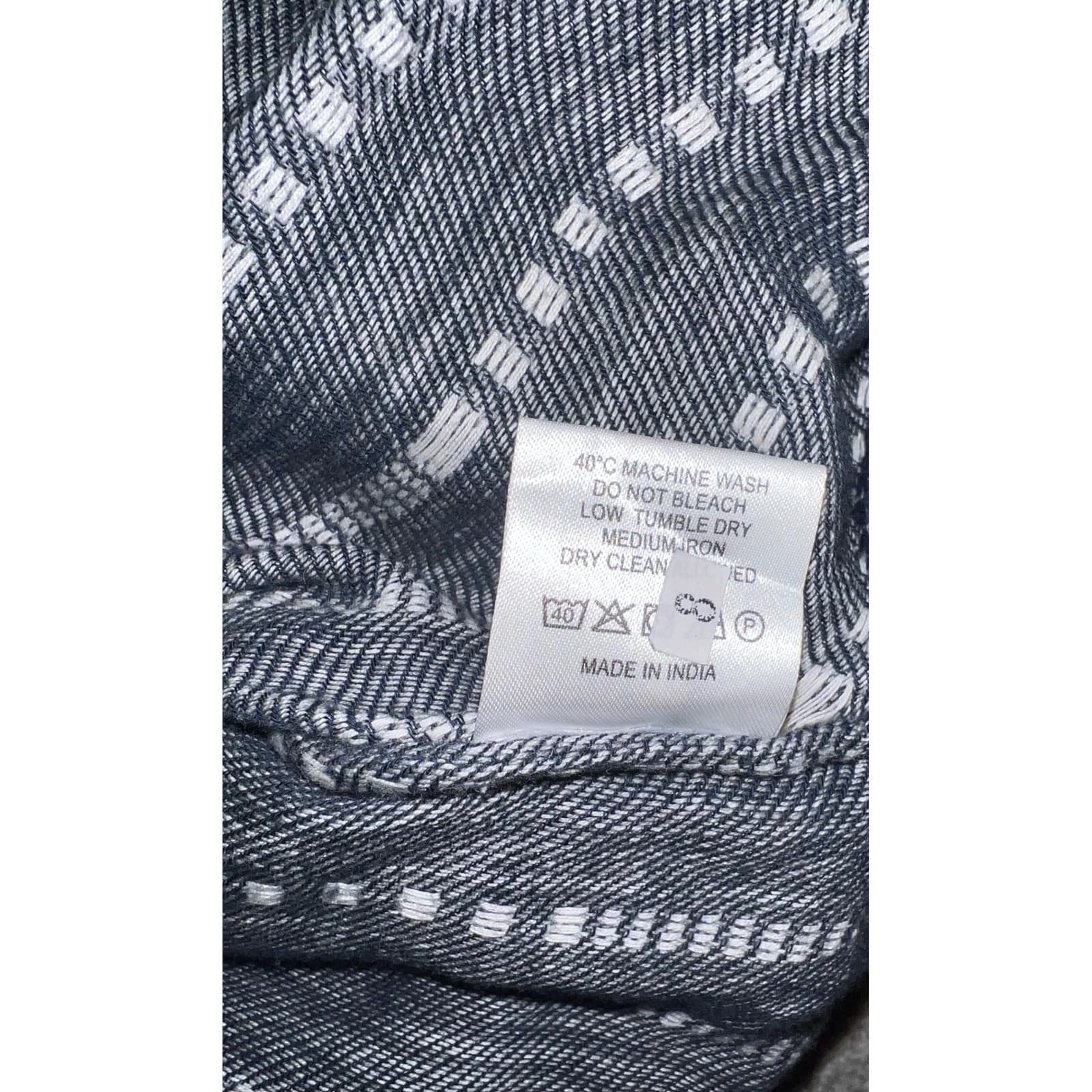 Love Sam Blue & White Boho Sz M Long Sleeve Cotton Slit Sides Fairycore gypsy - Thumbnail 7