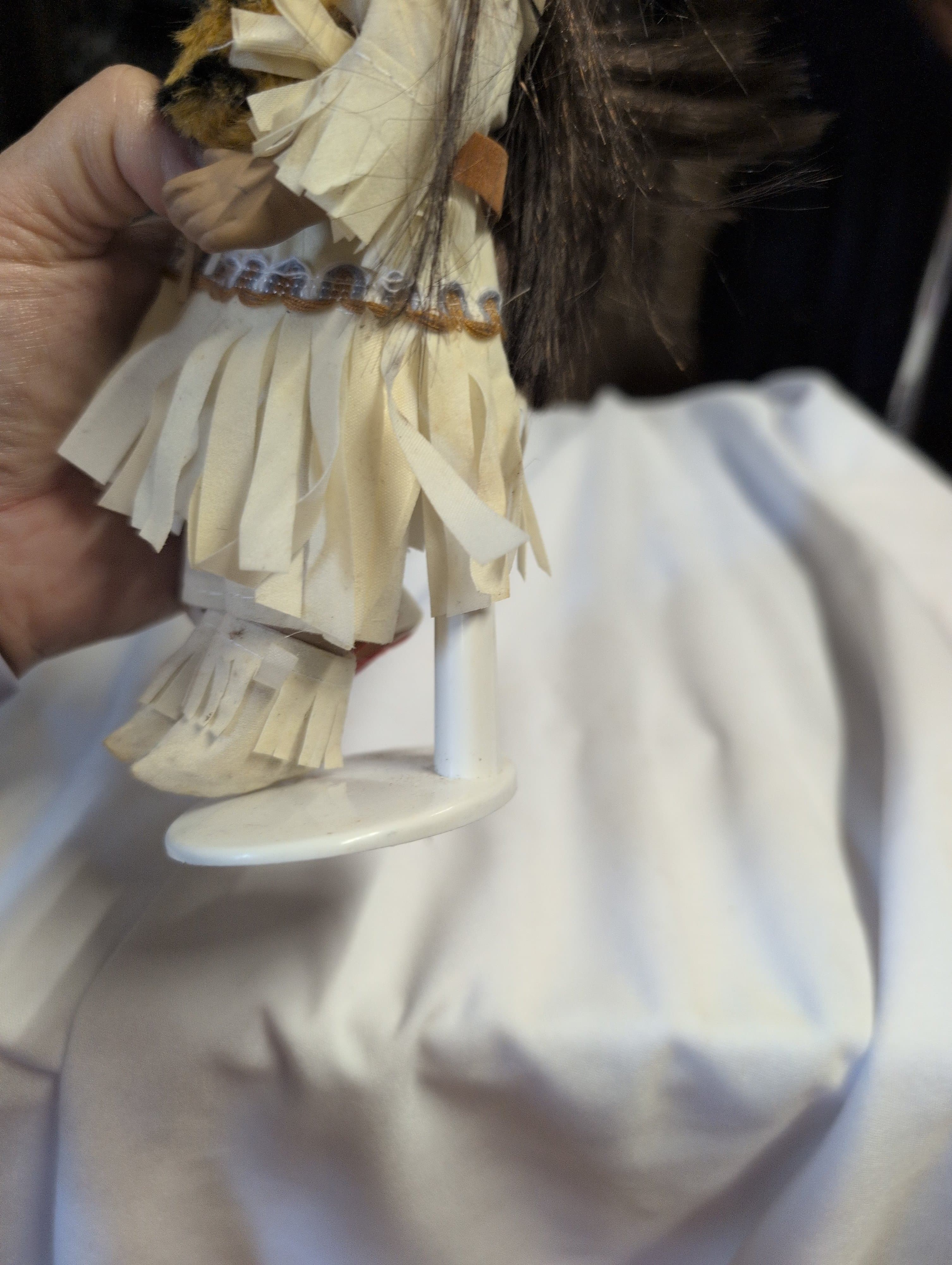 Native American Style Porcelain Doll with Drum - Thumbnail 2