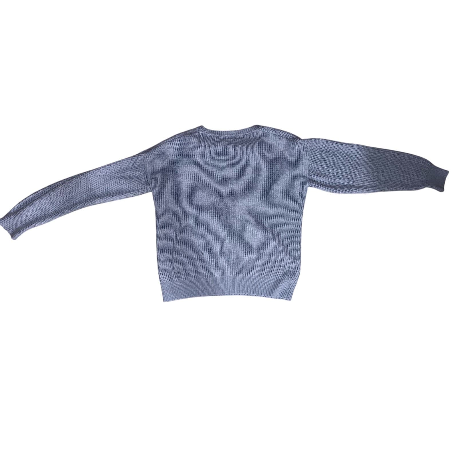 Browny Blue Sweater Size S | Comfy Preppy Knit Pullover | Cozy Casual Classic - Thumbnail 2