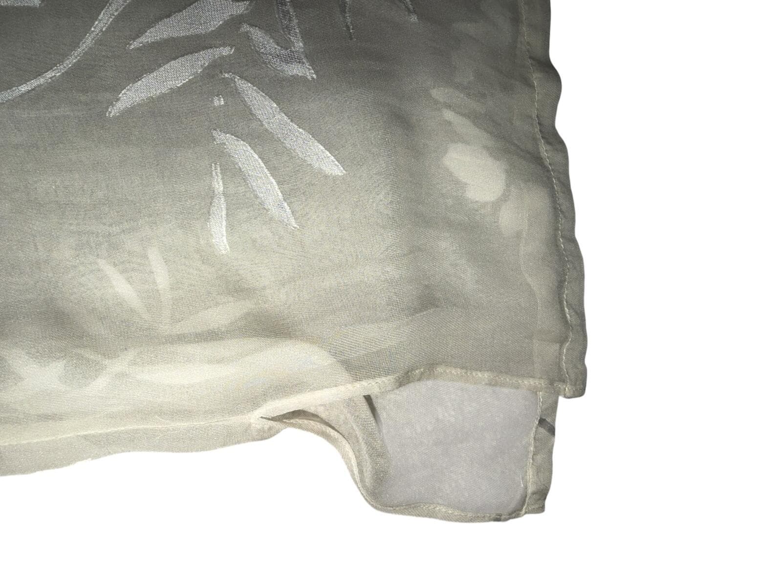 Lights Out White Sheer Silk Floral Top Sz S/M Romantic Cottagecore Boho - Thumbnail 2
