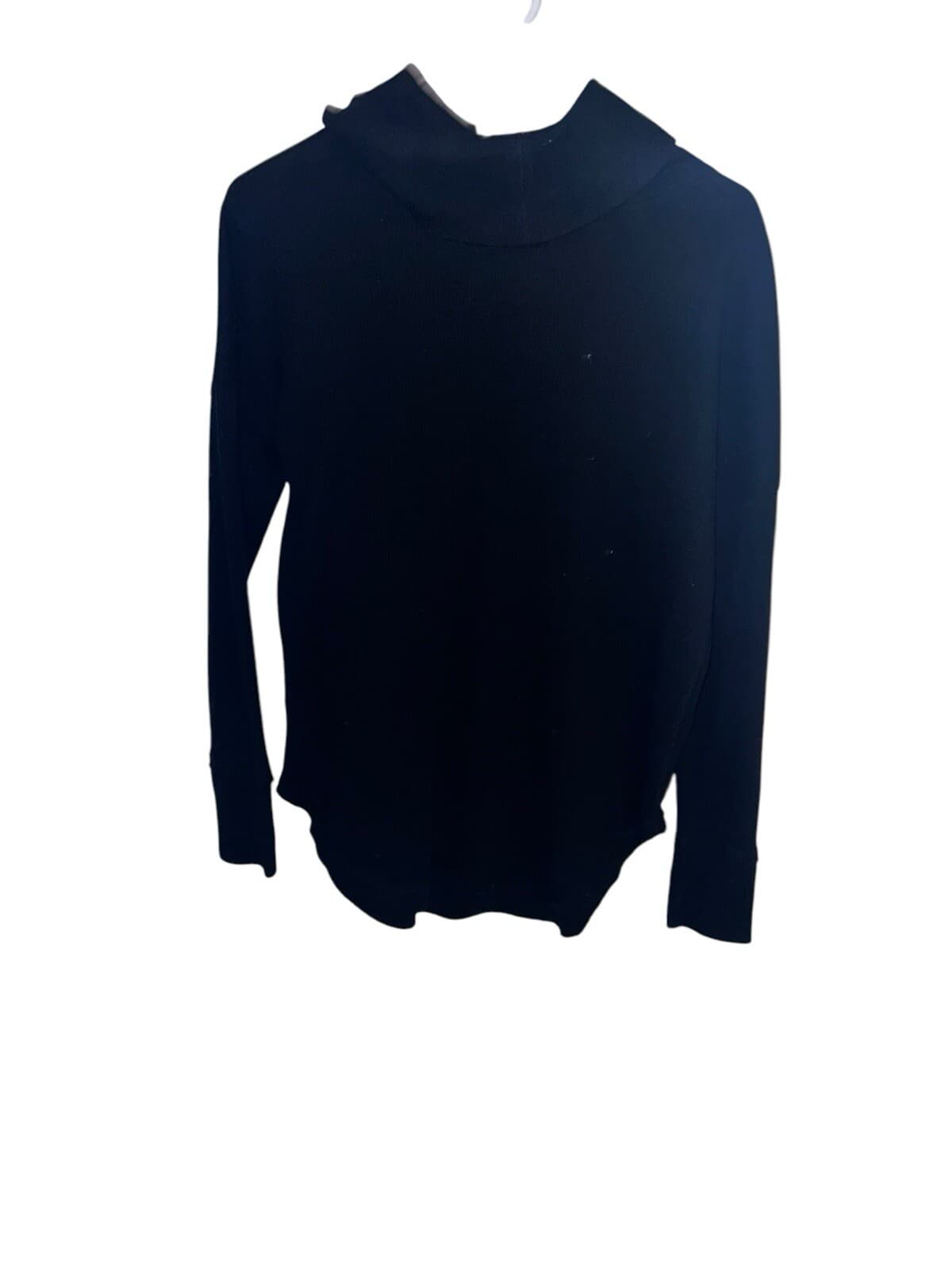 Maeve Anthropologie Thermal Black Turtleneck Waffle Knit Sz S Preppy Minimalist - Thumbnail 2