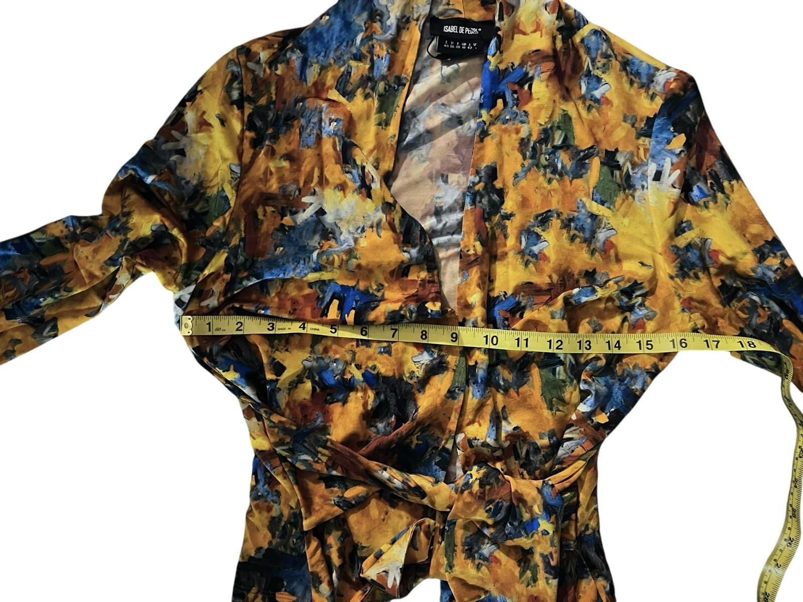 Isabel De Pedro Blouse Sz 6 Dopamine Groovy Long Sleeve Duster - Thumbnail 3