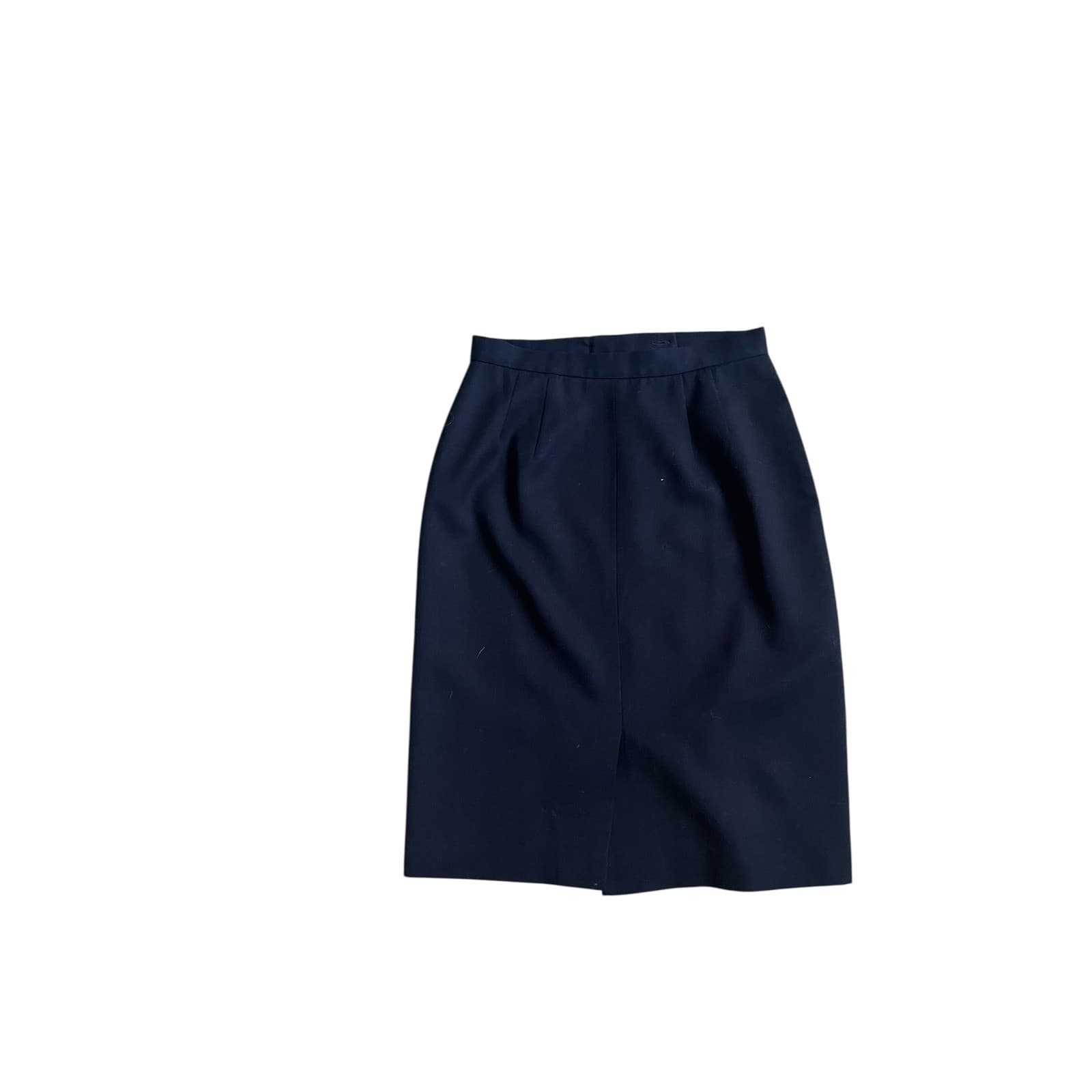Brooks Brothers Black Wool Pencil Sz 10 | Office Career Minimalist Corpcore - Thumbnail 2