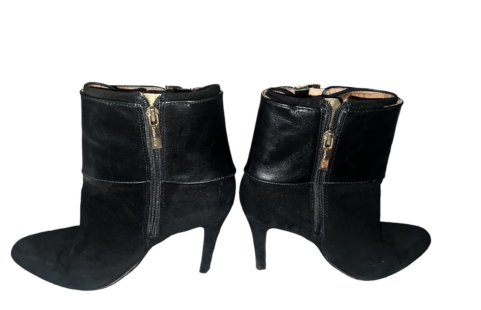 LOUISE ET CIE BUCKLE HIGH Cone HEEL Ankle BOOTIE Black Sz 9.5 Biker Mob Wife - Thumbnail 3