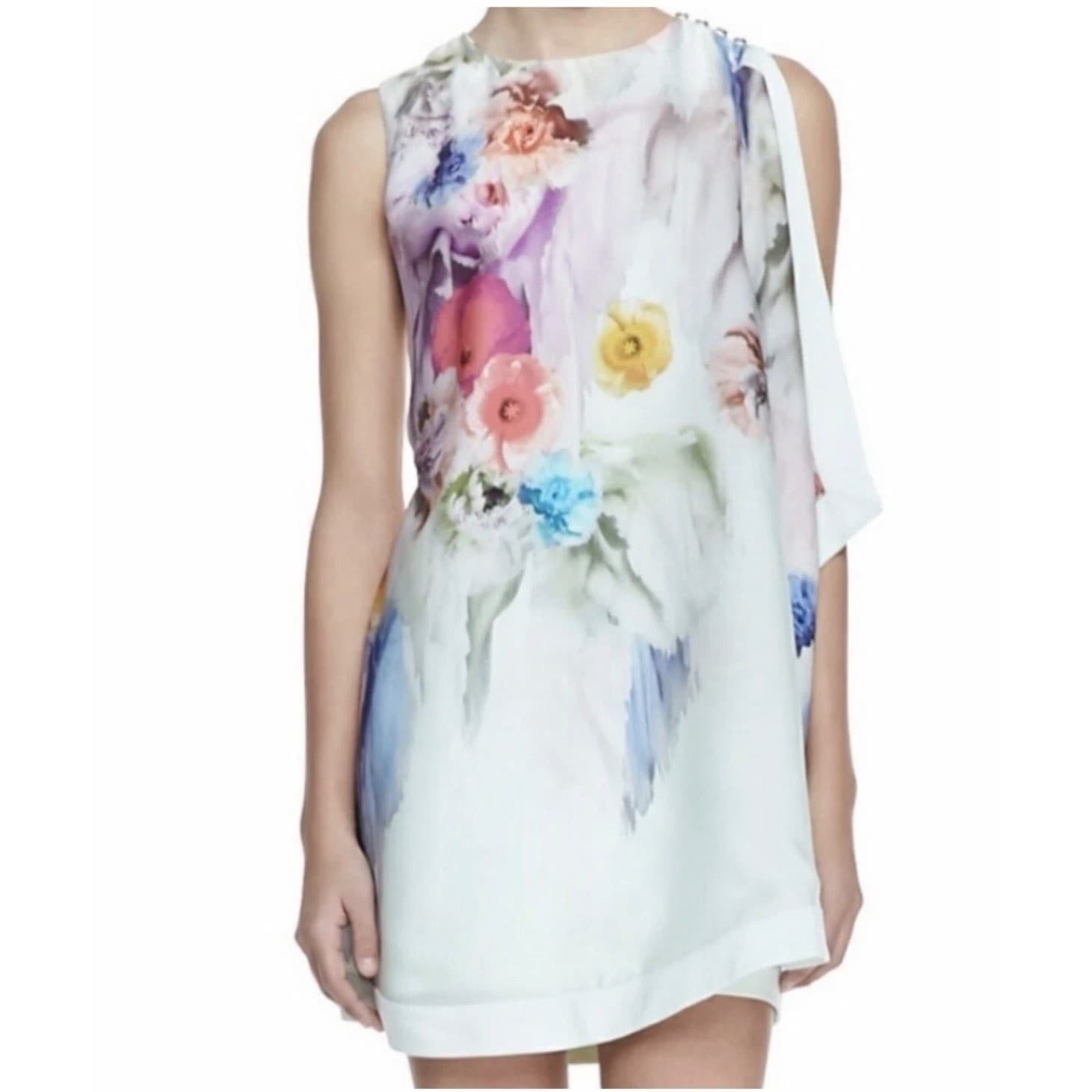 Ted Baker London Dahnni Floral Tunic Mini Dress Sz 1 Multi Viscose Cottagecore - Thumbnail 2
