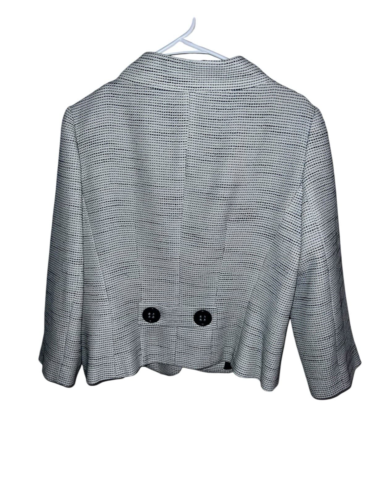 HARVE BERNARD BLAZER SZ 10 Button High Neck Office Siren Secretary Preppy - Thumbnail 2