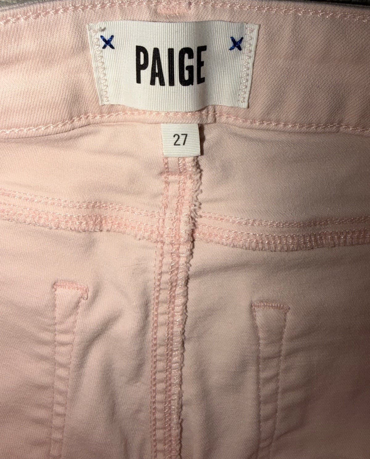 PAIGE Verdugo Crop Mid-Rise Skinny Pink Sz 27 Designer - Thumbnail 6