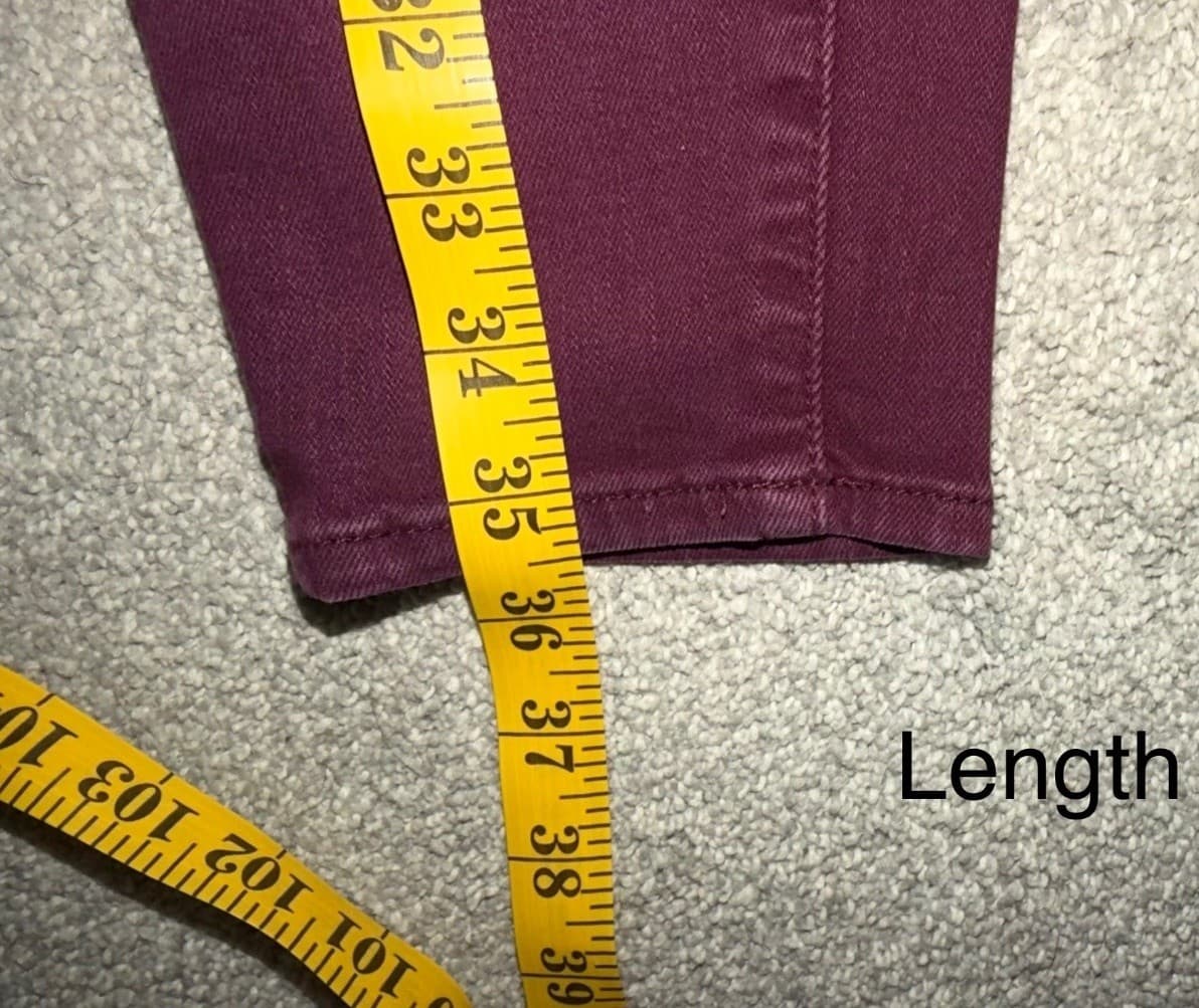 7 For All Mankind Gwenevere Ankle Sz 28 Burgundy Designer - Thumbnail 9