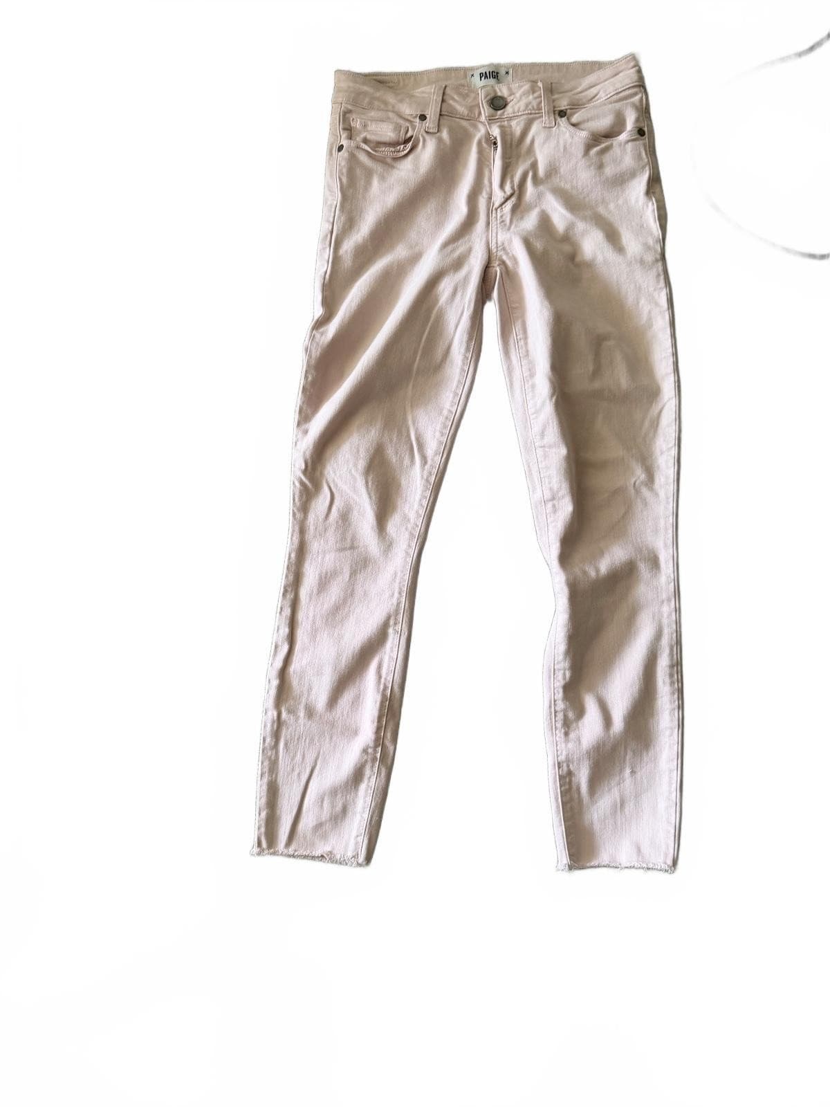 PAIGE Verdugo Crop Mid-Rise Skinny Pink Sz 27 Designer - Thumbnail 2
