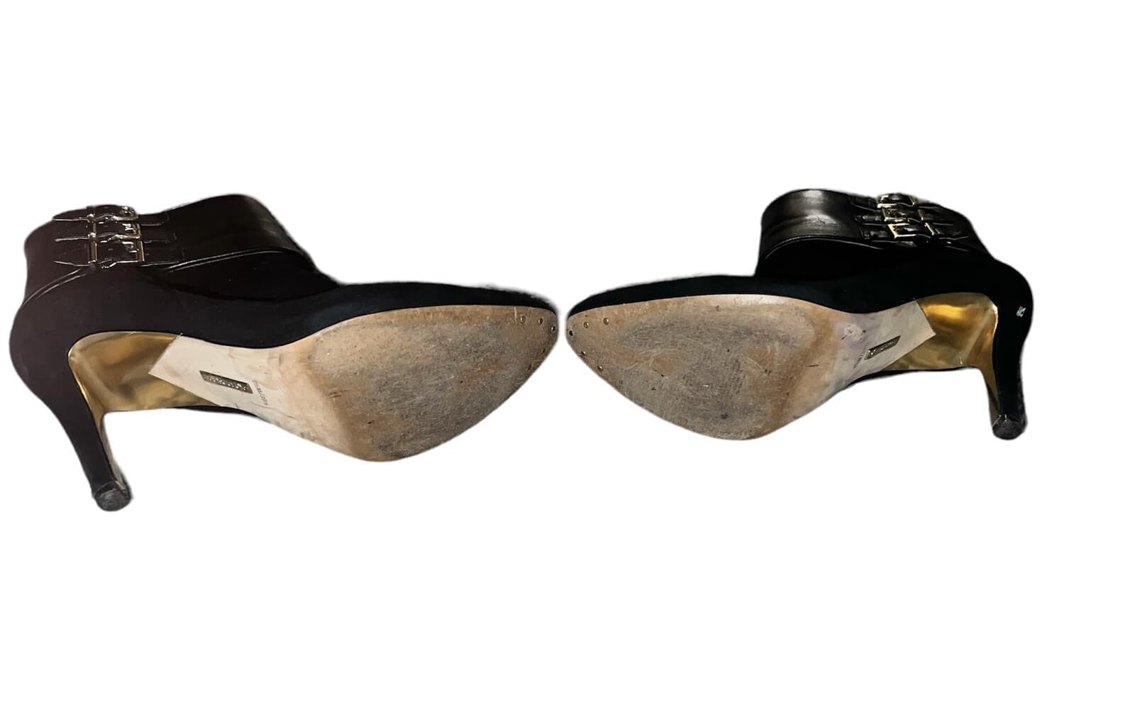 LOUISE ET CIE BUCKLE HIGH Cone HEEL Ankle BOOTIE Black Sz 9.5 Biker Mob Wife - Thumbnail 2