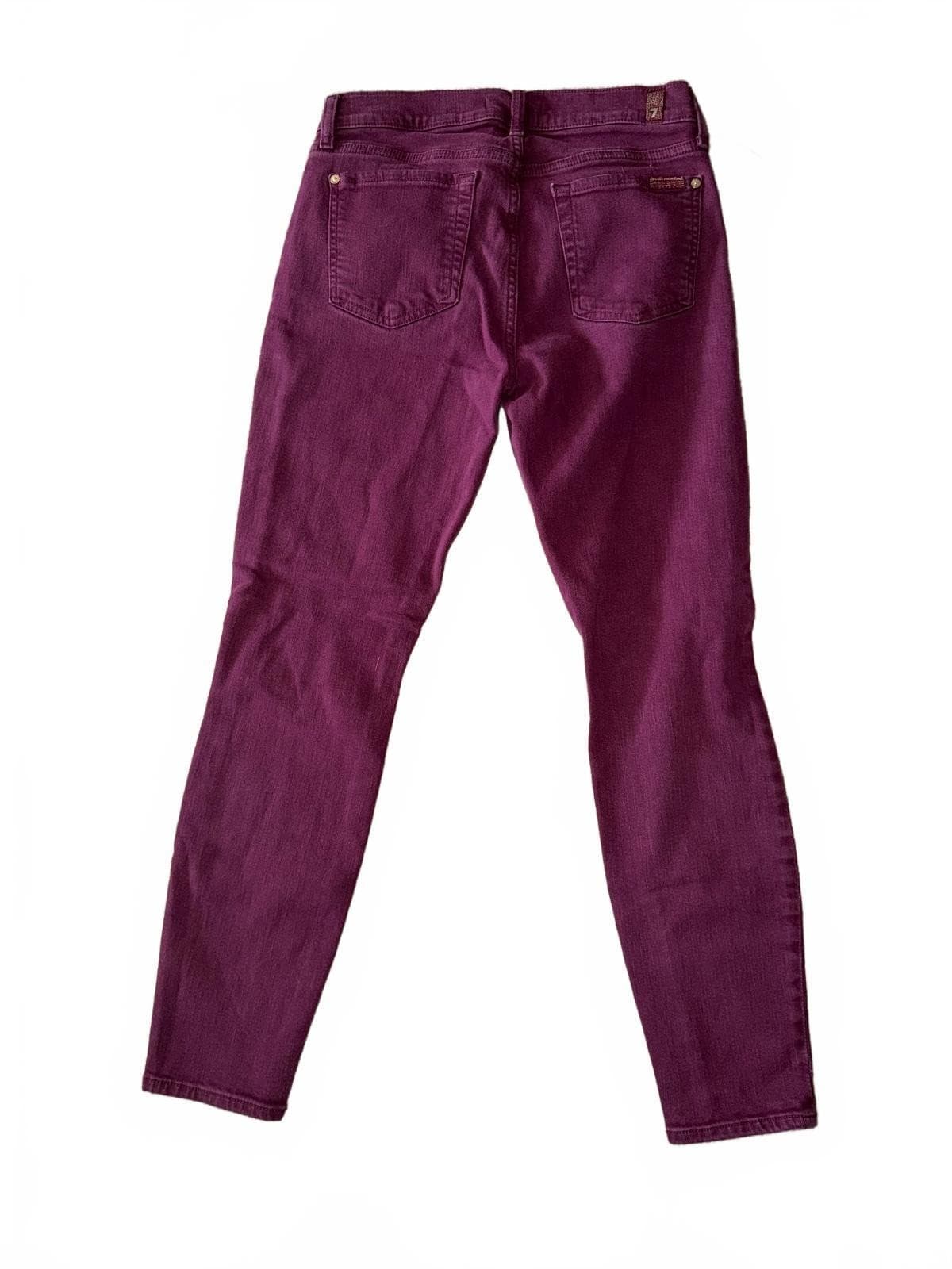 7 For All Mankind Gwenevere Ankle Sz 28 Burgundy Designer - Thumbnail 6