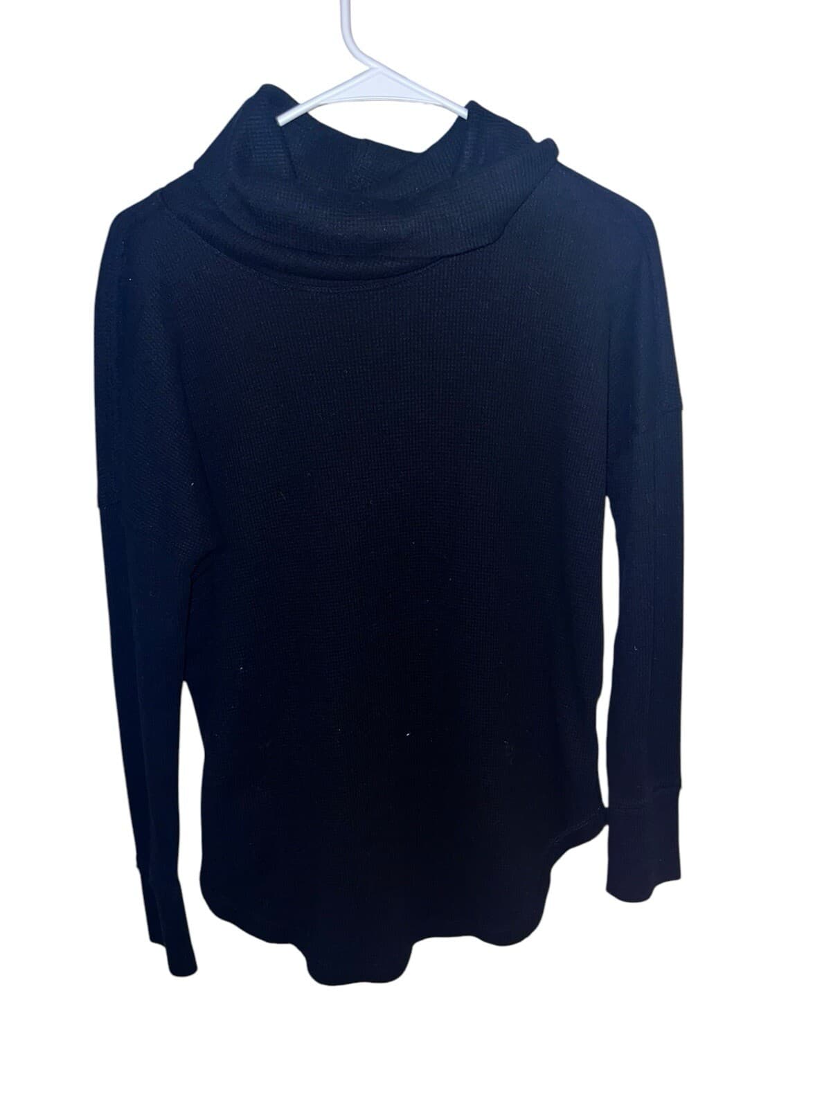 Maeve Anthropologie Thermal Black Turtleneck Waffle Knit Sz S Preppy Minimalist - Thumbnail 4