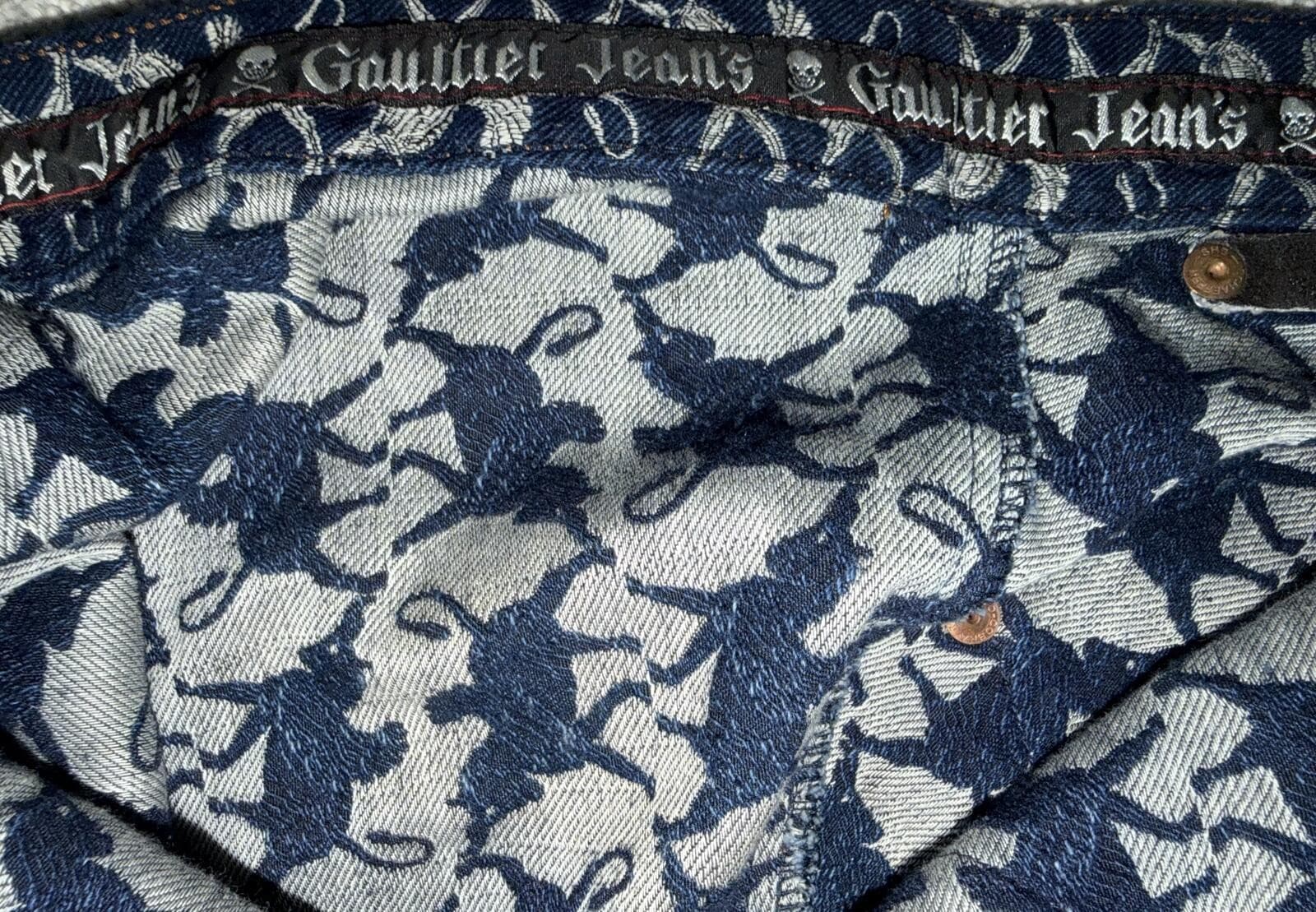retro Vtg Jean Paul Gaultier 94 Unicorn Pattern skirt sz 38 Festival Boho - Thumbnail 9