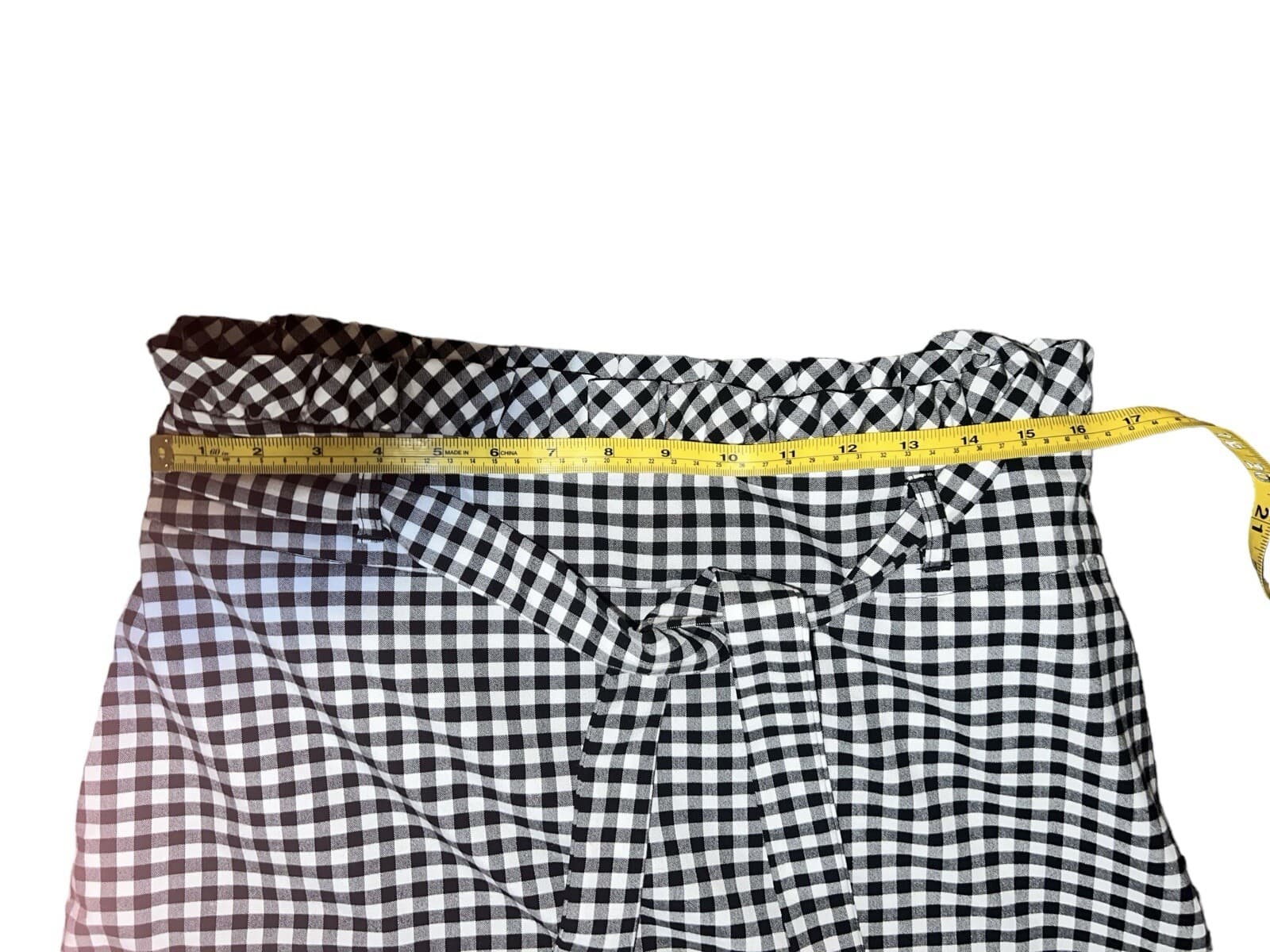 CYNTHIA ROWLEY High Waist Ruffle Trim Gingham , 10 Preppy Monochrome Emo - Thumbnail 3