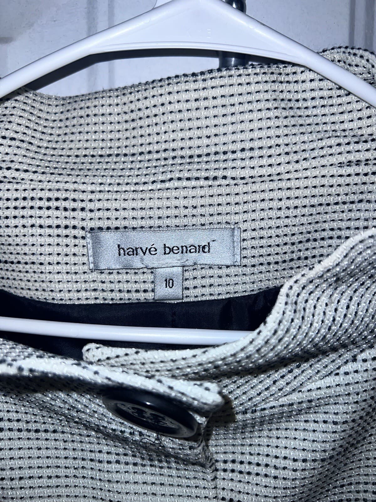HARVE BERNARD BLAZER SZ 10 Button High Neck Office Siren Secretary Preppy - Thumbnail 6