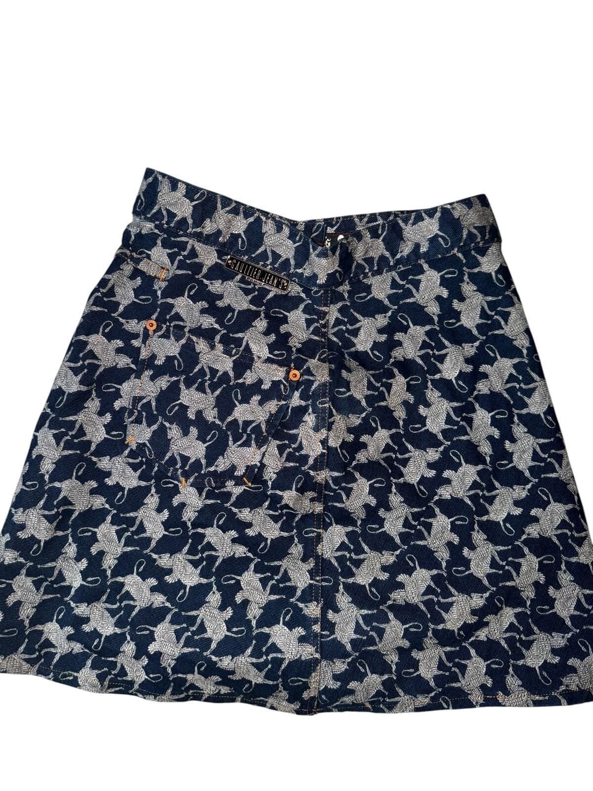 retro Vtg Jean Paul Gaultier 94 Unicorn Pattern skirt sz 38 Festival Boho - Thumbnail 2