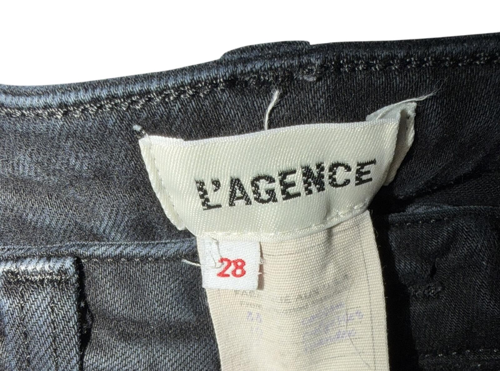 L’Agence Black Straight Leg Jeans Sz 28 Luxury Designer Denim Minimalist Chic - Thumbnail 2