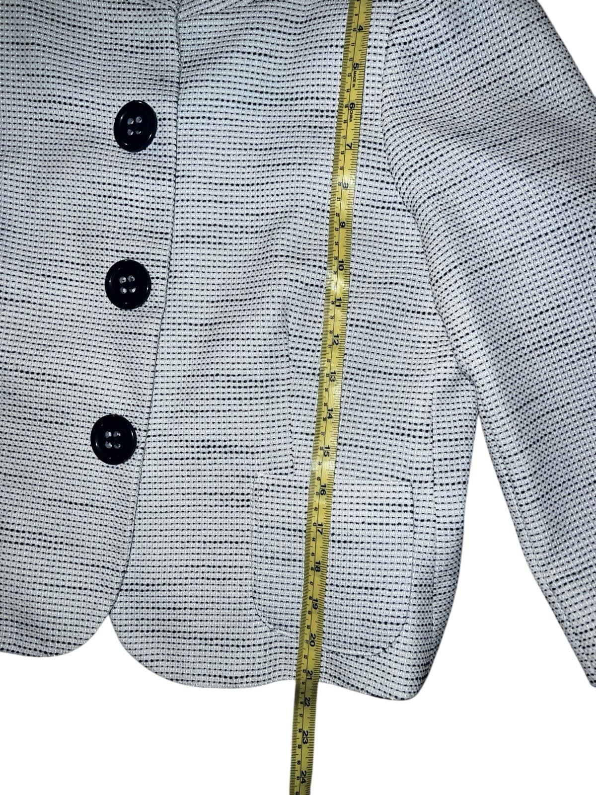 HARVE BERNARD BLAZER SZ 10 Button High Neck Office Siren Secretary Preppy - Thumbnail 4