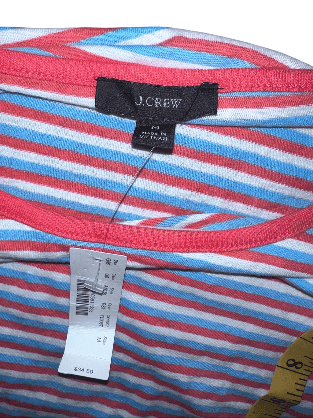 J. CREW Cap Sleeve Striped Tops for Sz m nwt Crew Neck Short Sleeve Preppy - Thumbnail 5