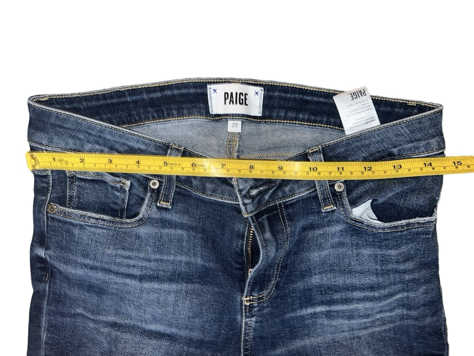 Paige Regular Off Ankle Cropped Denim Jeans Size 29 Normcore Button Medium - Thumbnail 4