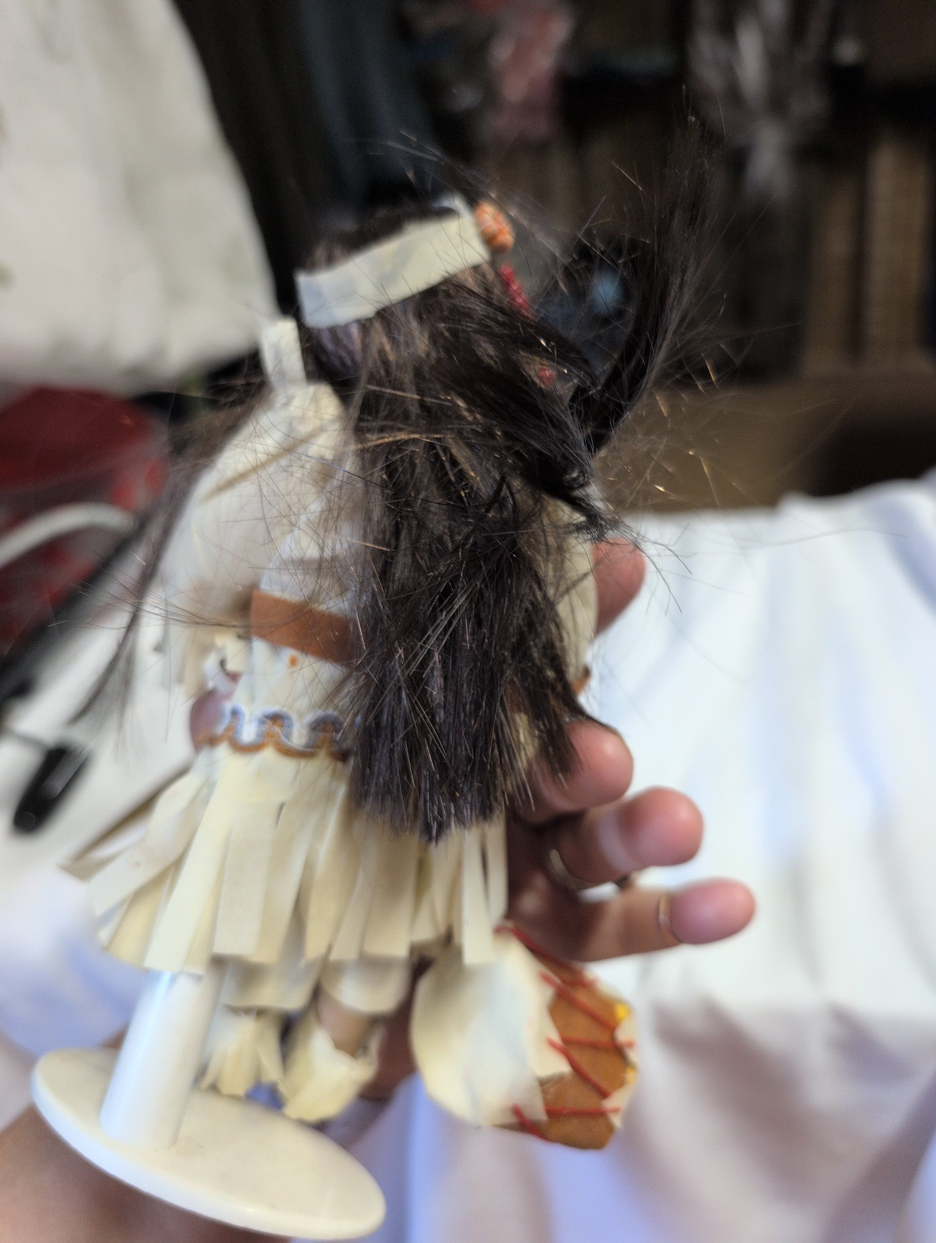 Native American Style Porcelain Doll with Drum - Thumbnail 3
