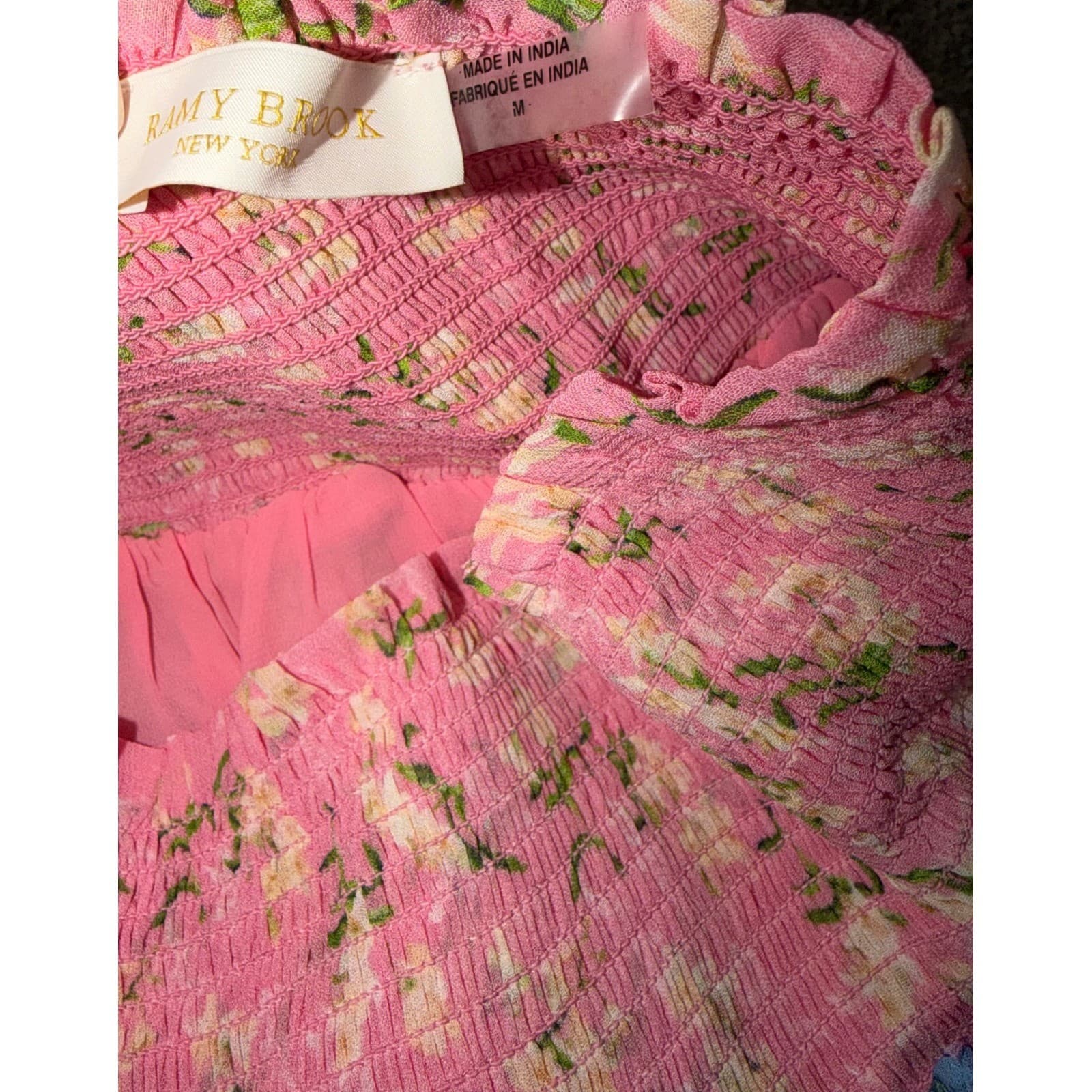 Ramy Brook NY Floral Ruffle Mini Dress Sz M Viscose Cottagecore Coquette - Thumbnail 7