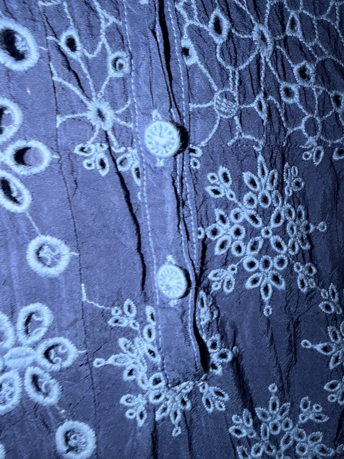 Johnny Was Winnie Eyelet Patchwork Tunic Sz M Boho Hippie Festival - Thumbnail 6