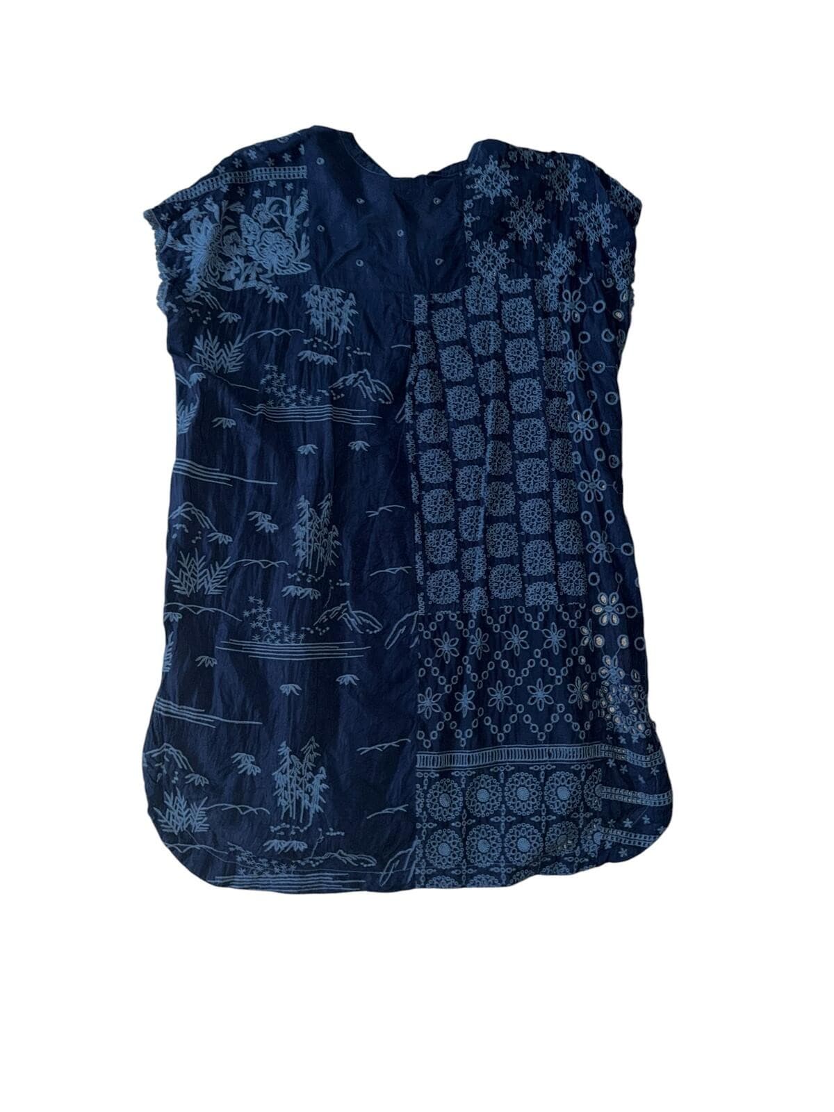 Johnny Was Winnie Eyelet Patchwork Tunic Sz M Boho Hippie Festival - Thumbnail 2