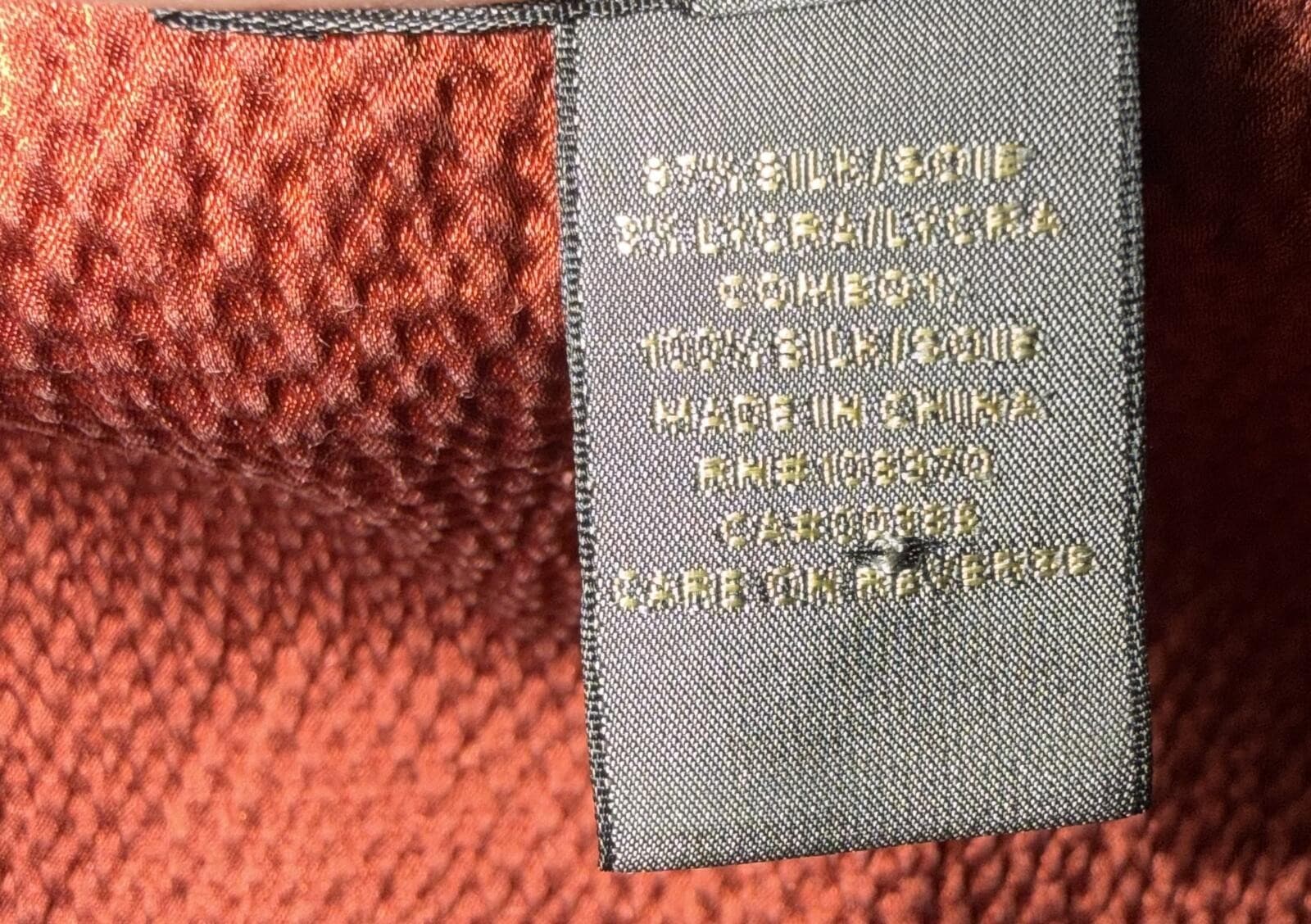 Zac Posen Textured rust Silk Tie Detail Sz 6 Luxury Designer Elegant Chic - Thumbnail 3