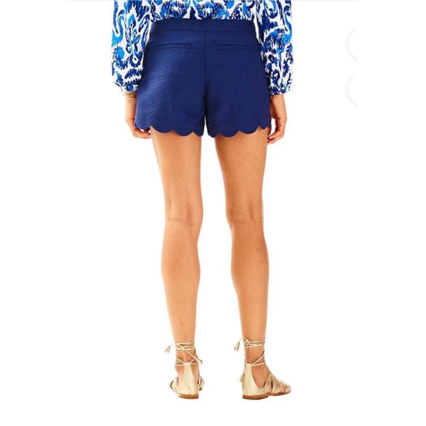 Lilly Pulitzer Buttercup Dress True Navy Sz 0 Cotton Coastal Preppy Boho - Thumbnail 3