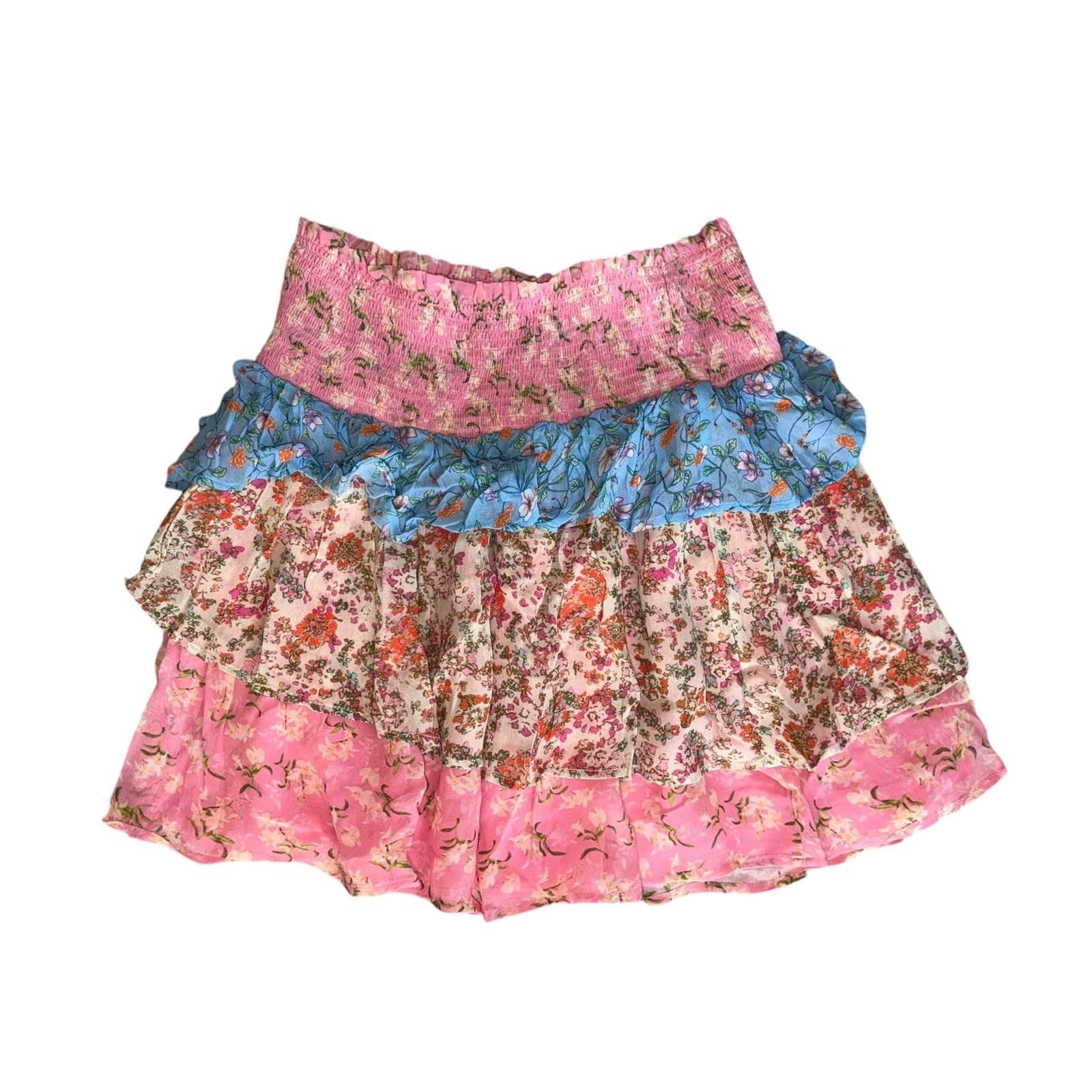 Ramy Brook NY Floral Ruffle Mini Dress Sz M Viscose Cottagecore Coquette - Thumbnail 5
