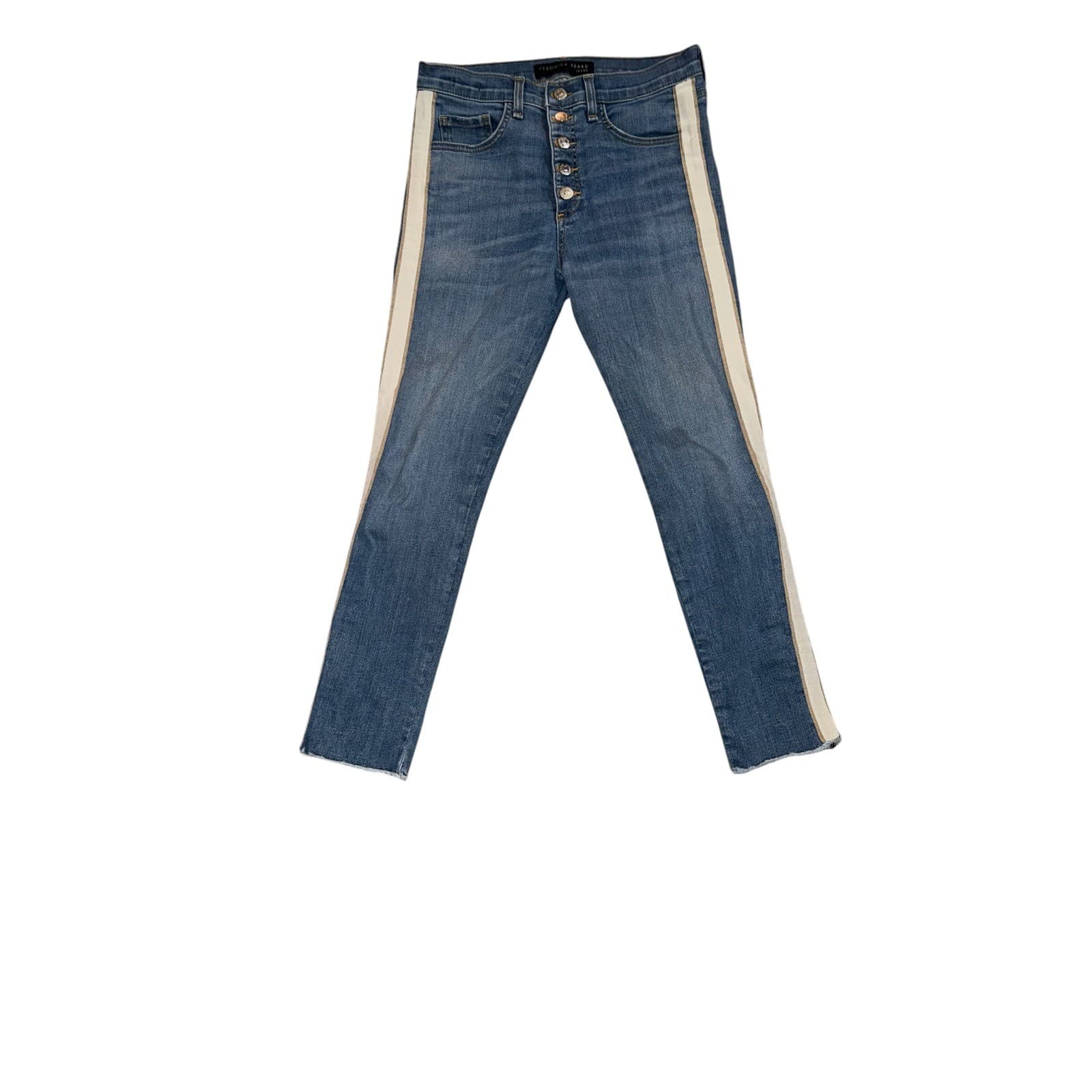 Veronica Beard Carly Kick Flare Jeans Sz 28 Tuxedo Stripe Designer Luxury - Thumbnail 2