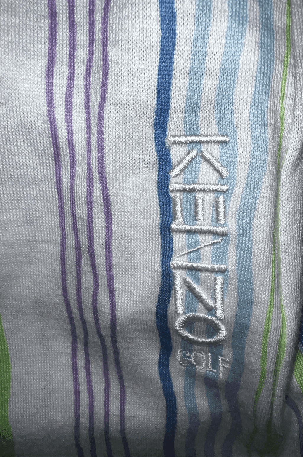 Kenzo Women's Striped Polo Top Sz 1 | Preppy Collar Coastal Golf Tennis - Thumbnail 3