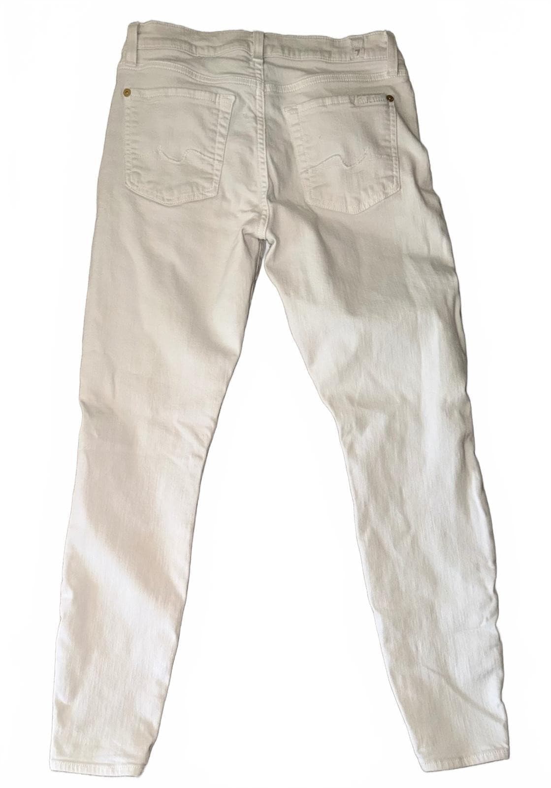 7 For All Mankind White Skinny S 27 Designer Stretch Luxury - Thumbnail 2