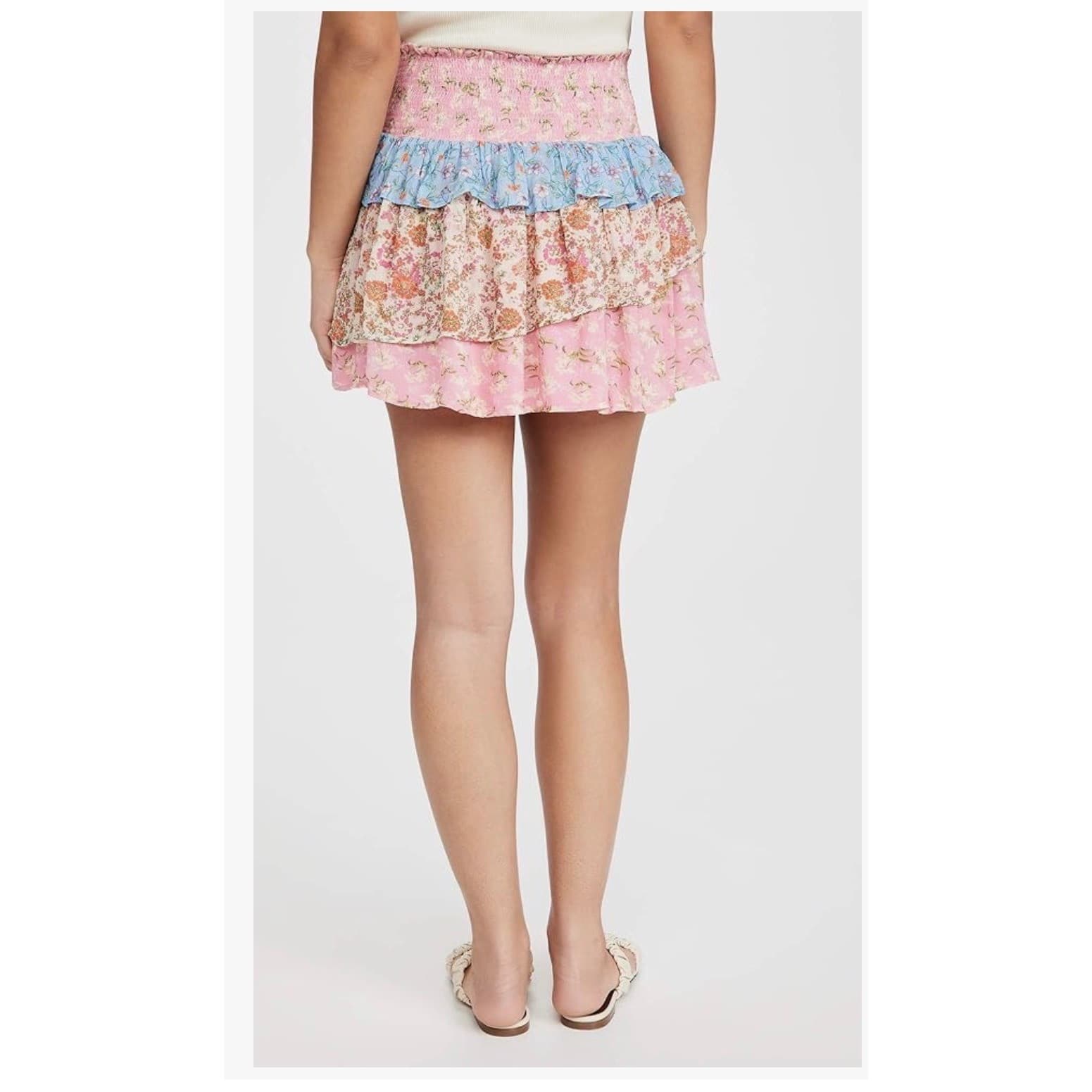 Ramy Brook NY Floral Ruffle Mini Dress Sz M Viscose Cottagecore Coquette - Thumbnail 3