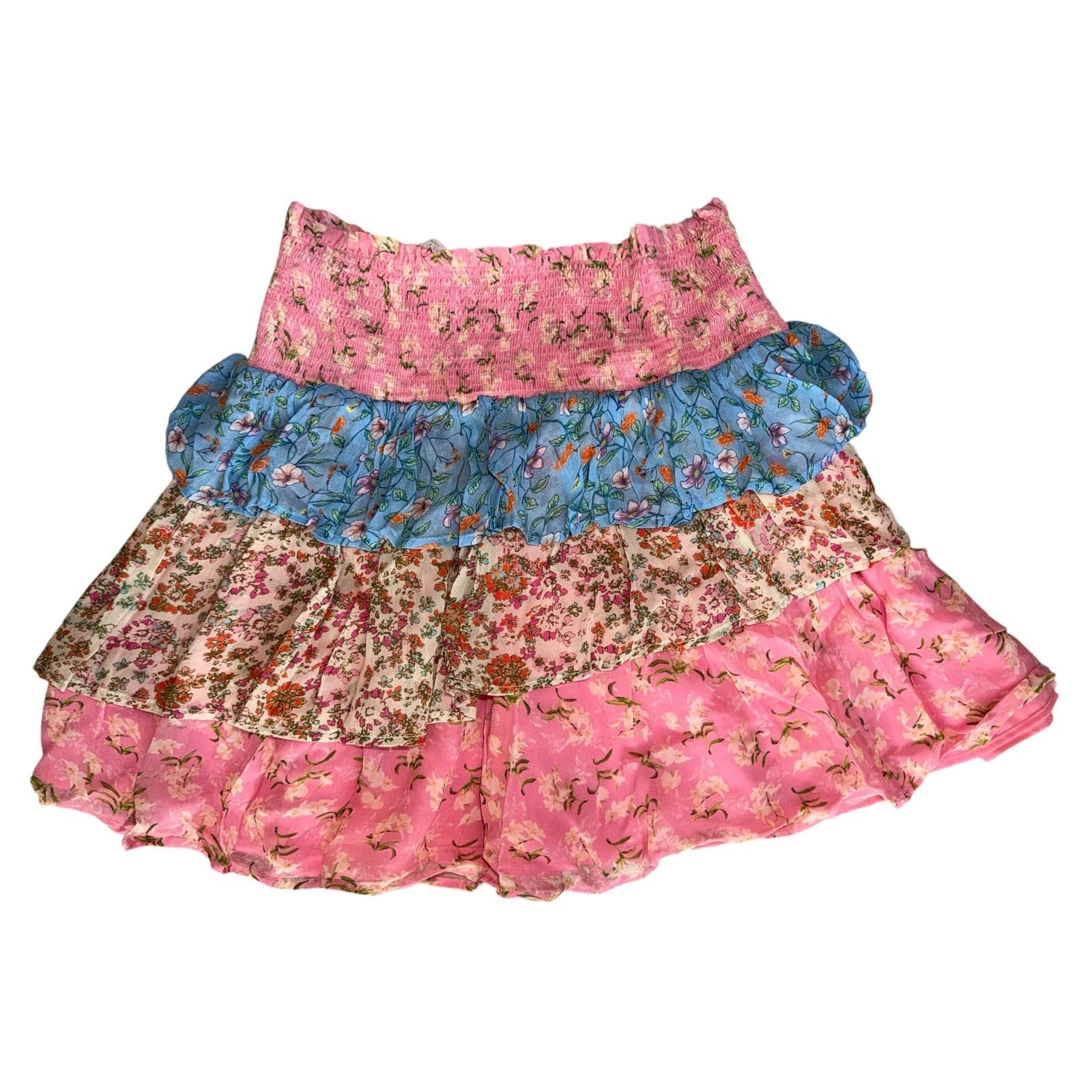 Ramy Brook NY Floral Ruffle Mini Dress Sz M Viscose Cottagecore Coquette - Thumbnail 4