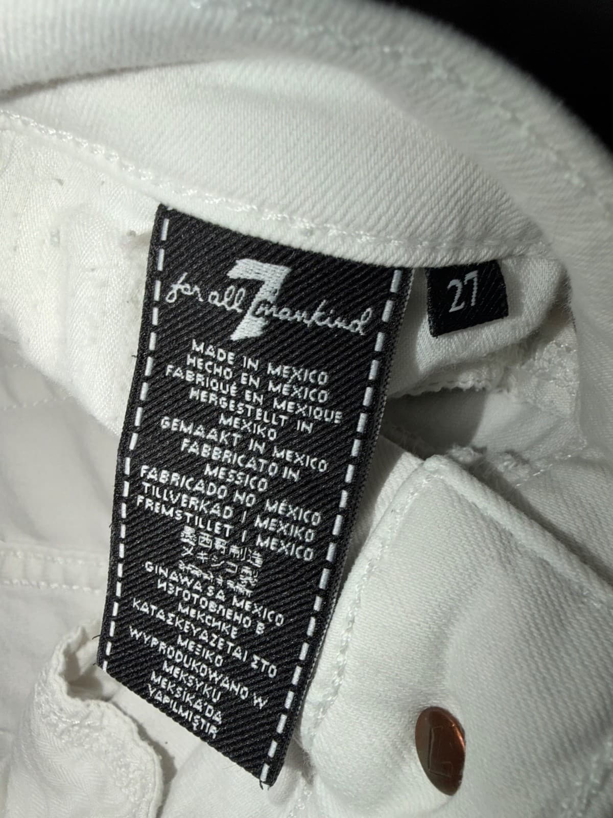 7 For All Mankind White Skinny S 27 Designer Stretch Luxury - Thumbnail 7