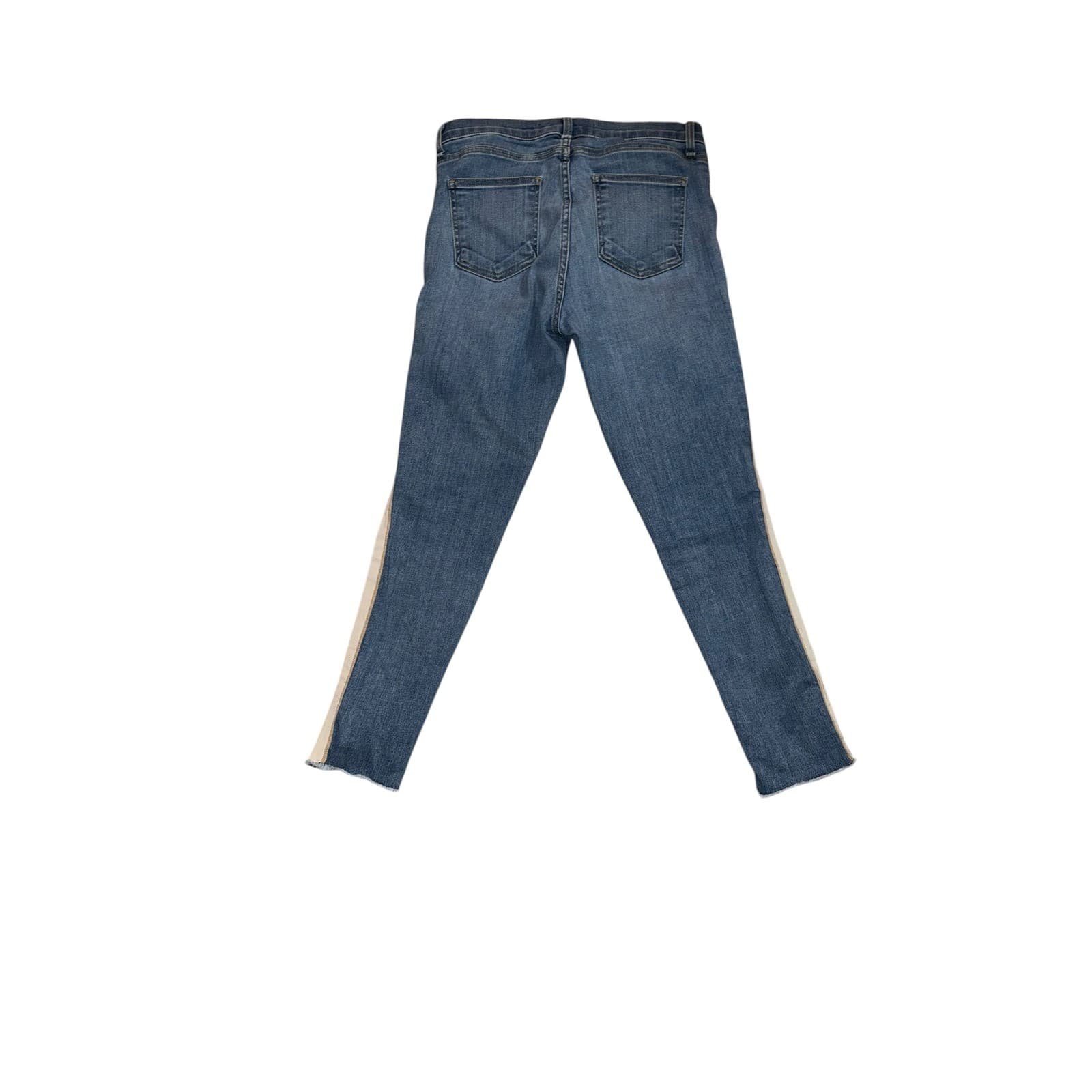 Veronica Beard Carly Kick Flare Jeans Sz 28 Tuxedo Stripe Designer Luxury - Thumbnail 3