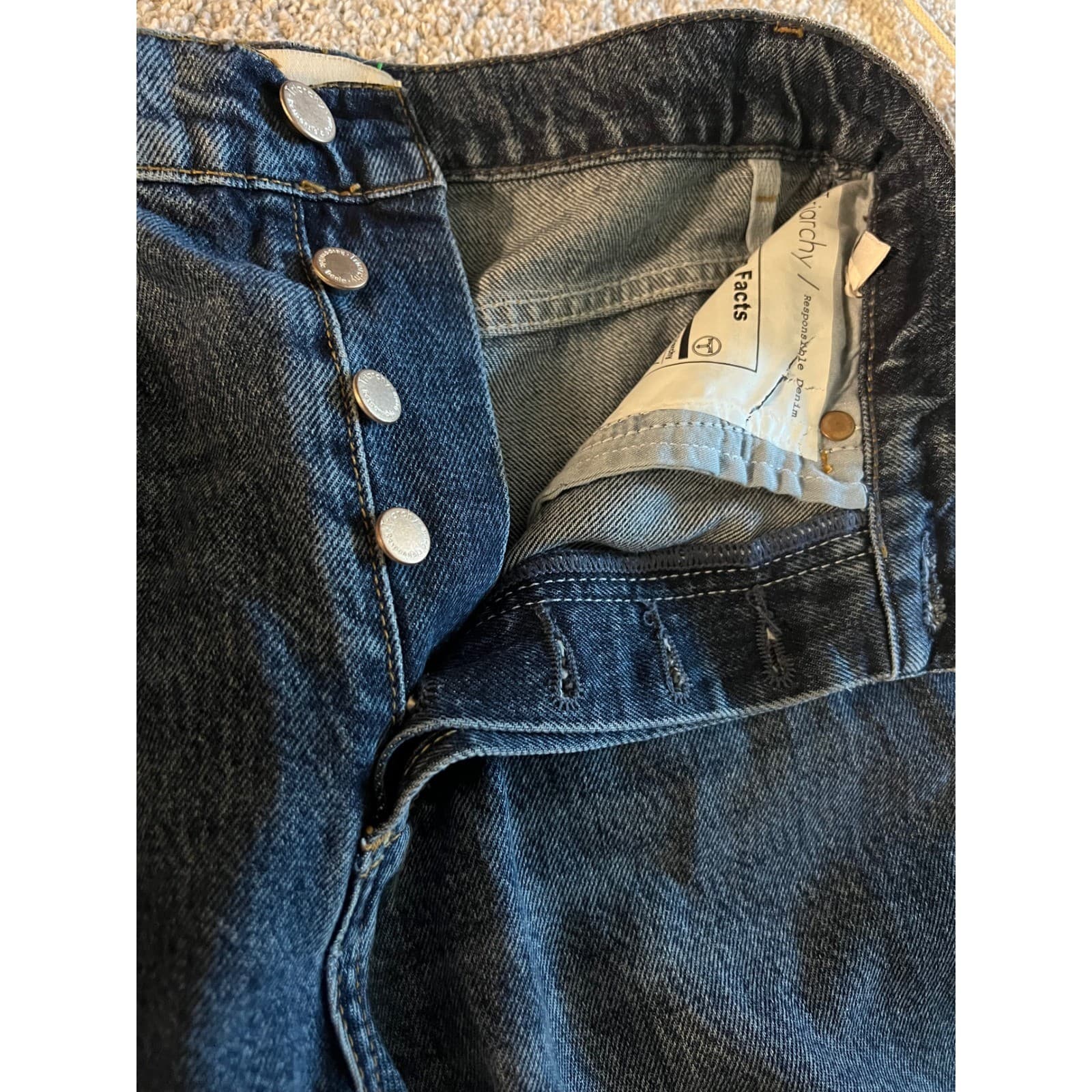 Triarchy Straight Leg Jeans Sz 25 Luxury Designer Sustainable Denim - Thumbnail 6