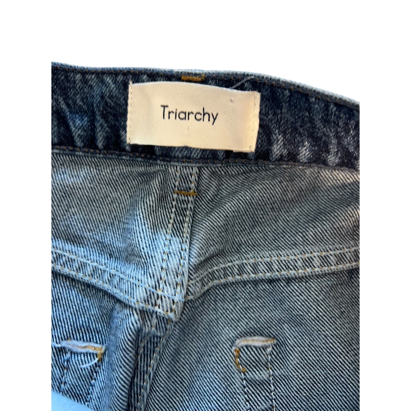 Triarchy Straight Leg Jeans Sz 25 Luxury Designer Sustainable Denim - Thumbnail 3