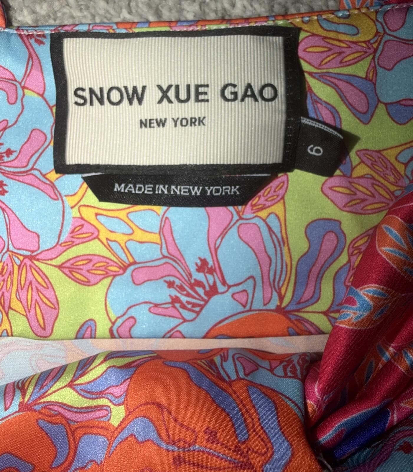 Snow Xue Gao NY Floral Silk Dress/Top Sz 6 Dopamine Boho Designer Luxury - Thumbnail 5