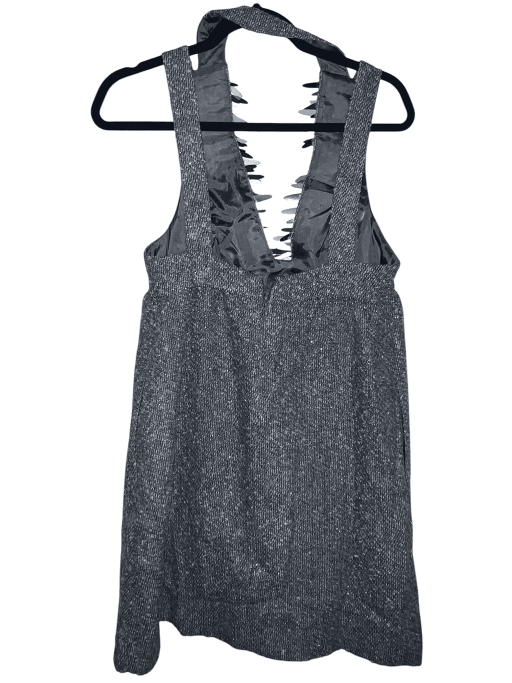 Anna Sui for Target Mod Grey Tweed Jumper Dress Sz 5 Preppy Minimalist - Thumbnail 3