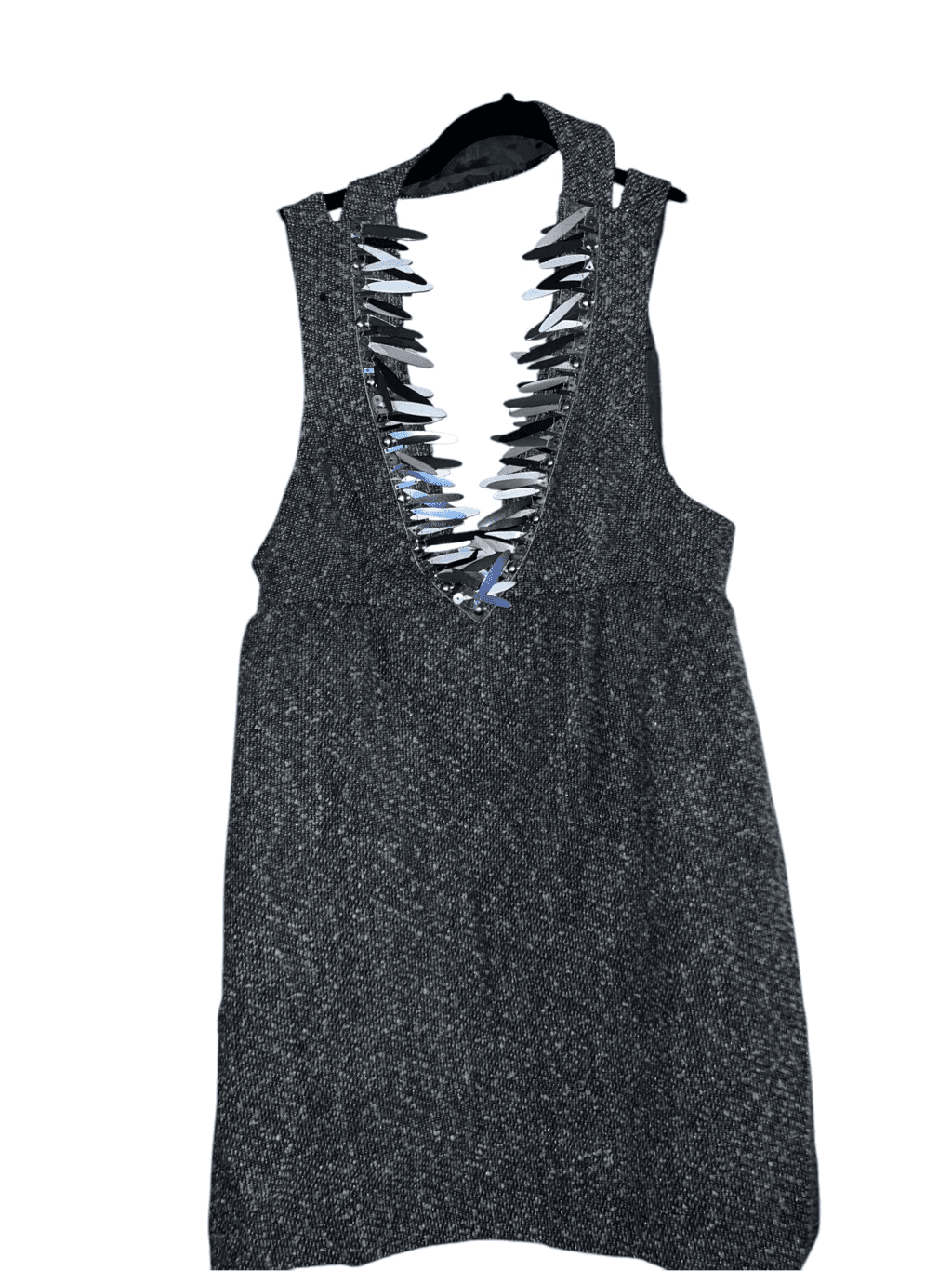 Anna Sui for Target Mod Grey Tweed Jumper Dress Sz 5 Preppy Minimalist - Thumbnail 2
